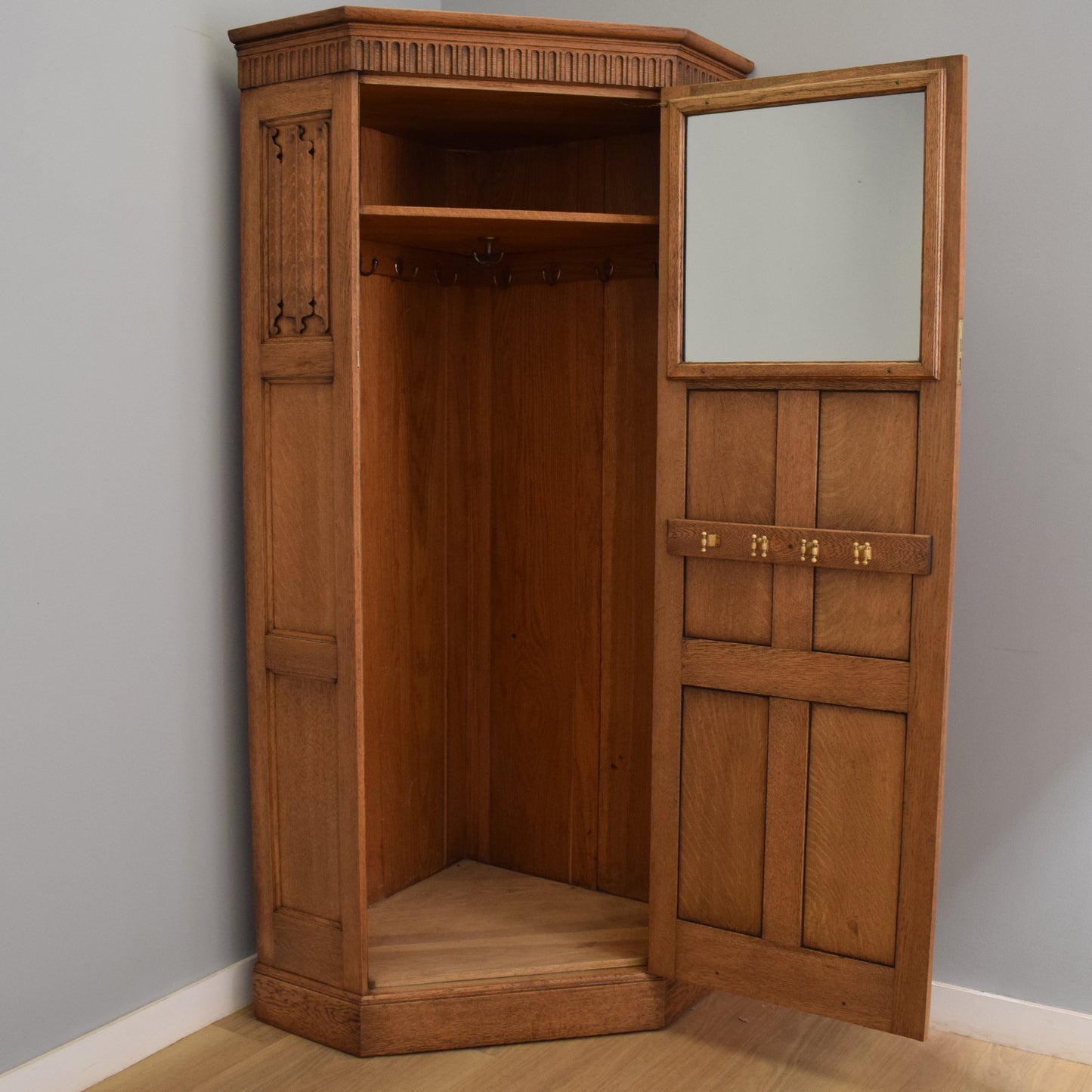 Solid Oak Corner Wardrobe