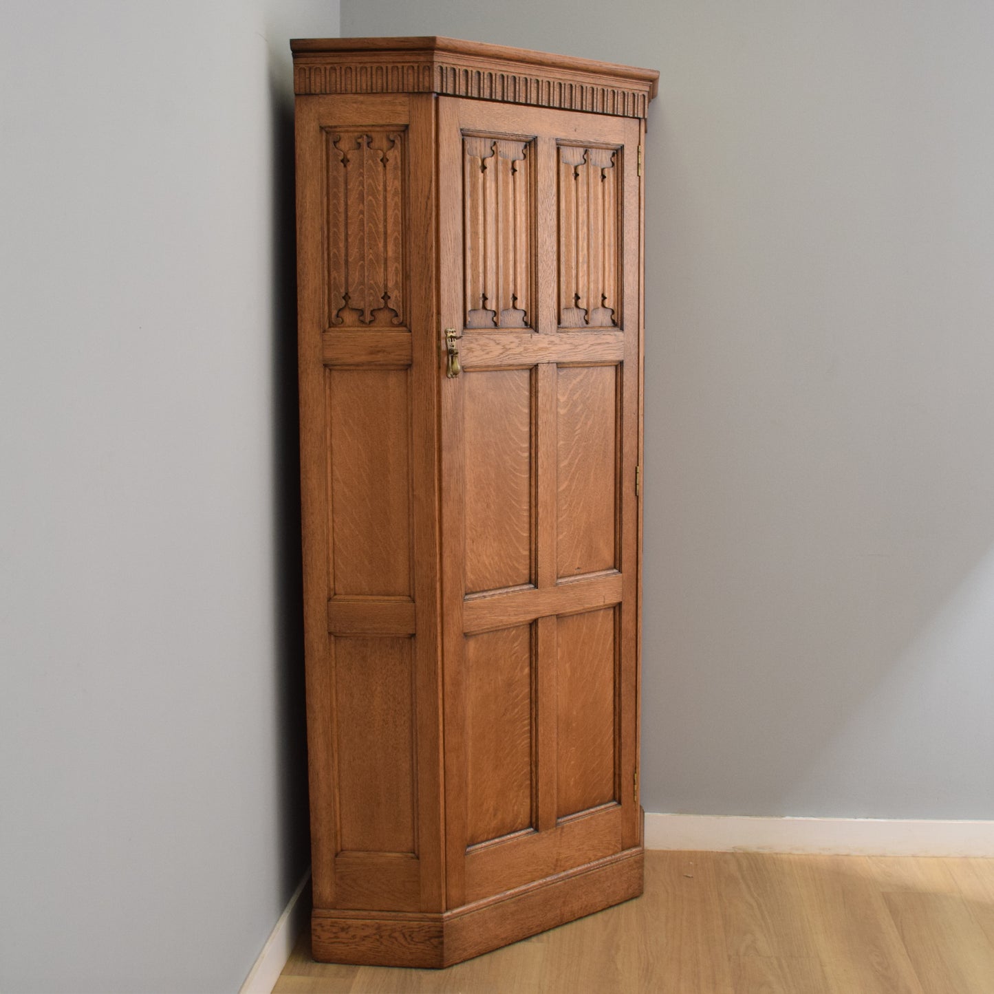 Solid Oak Corner Wardrobe