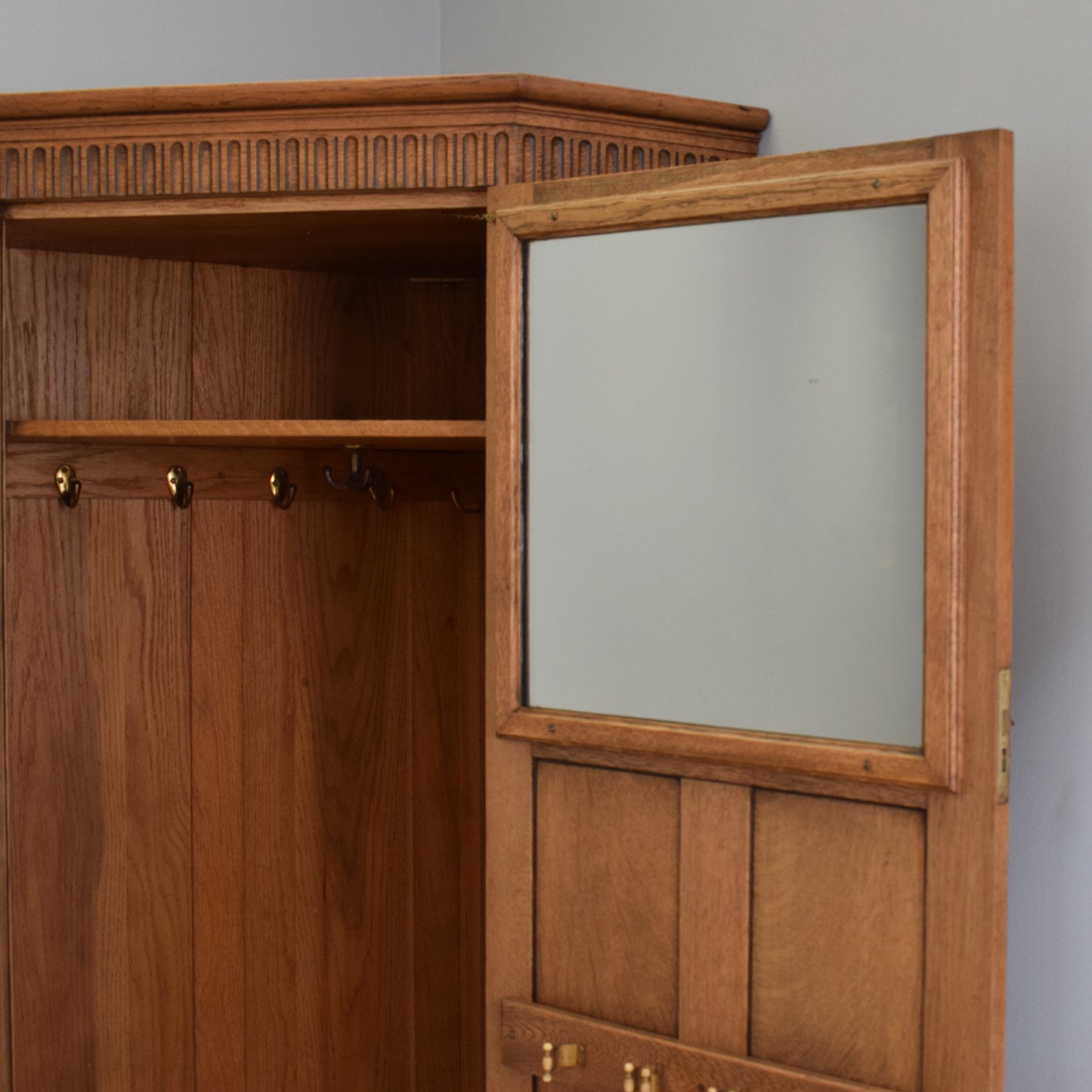Solid Oak Corner Wardrobe