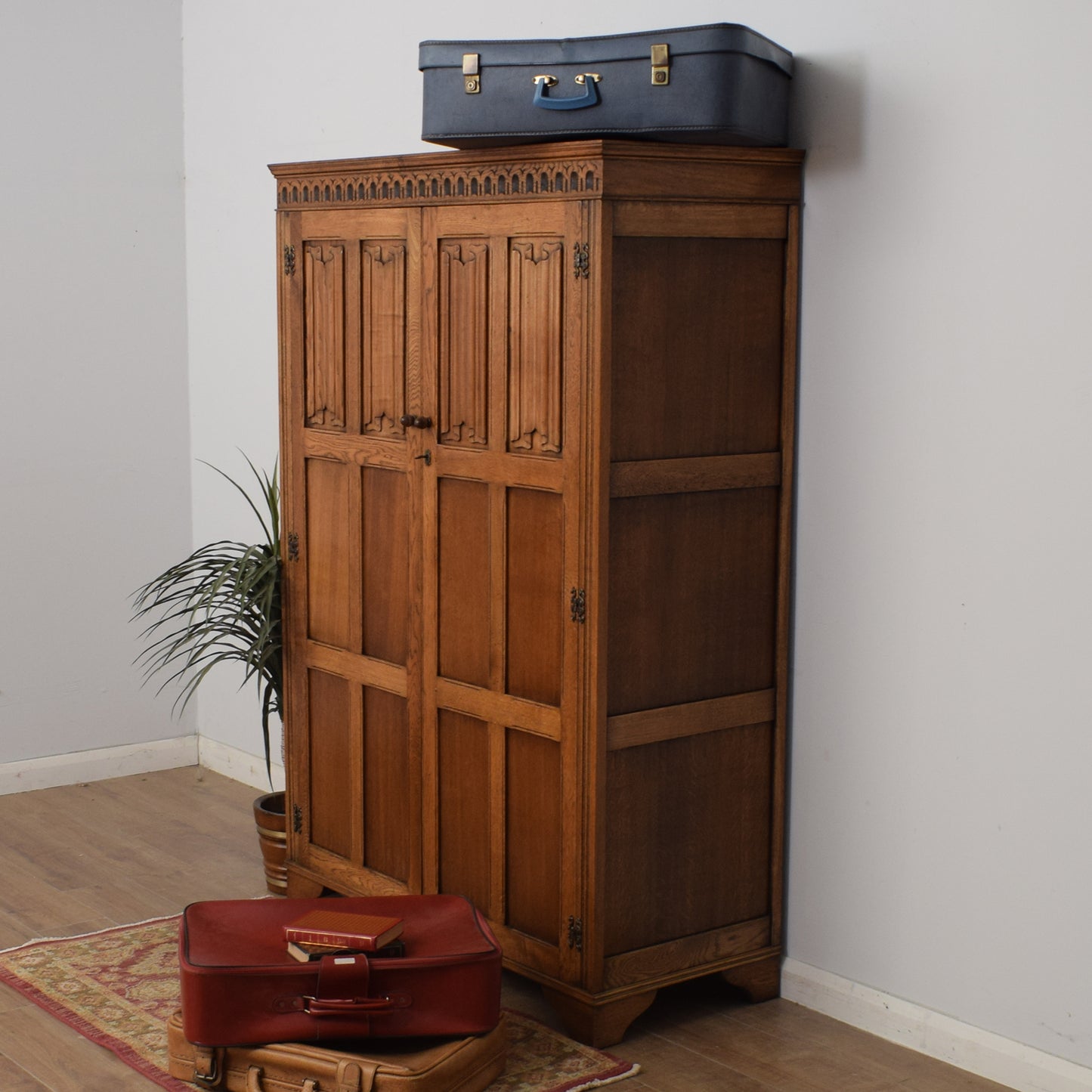 Restored Oak Double Wardrobe