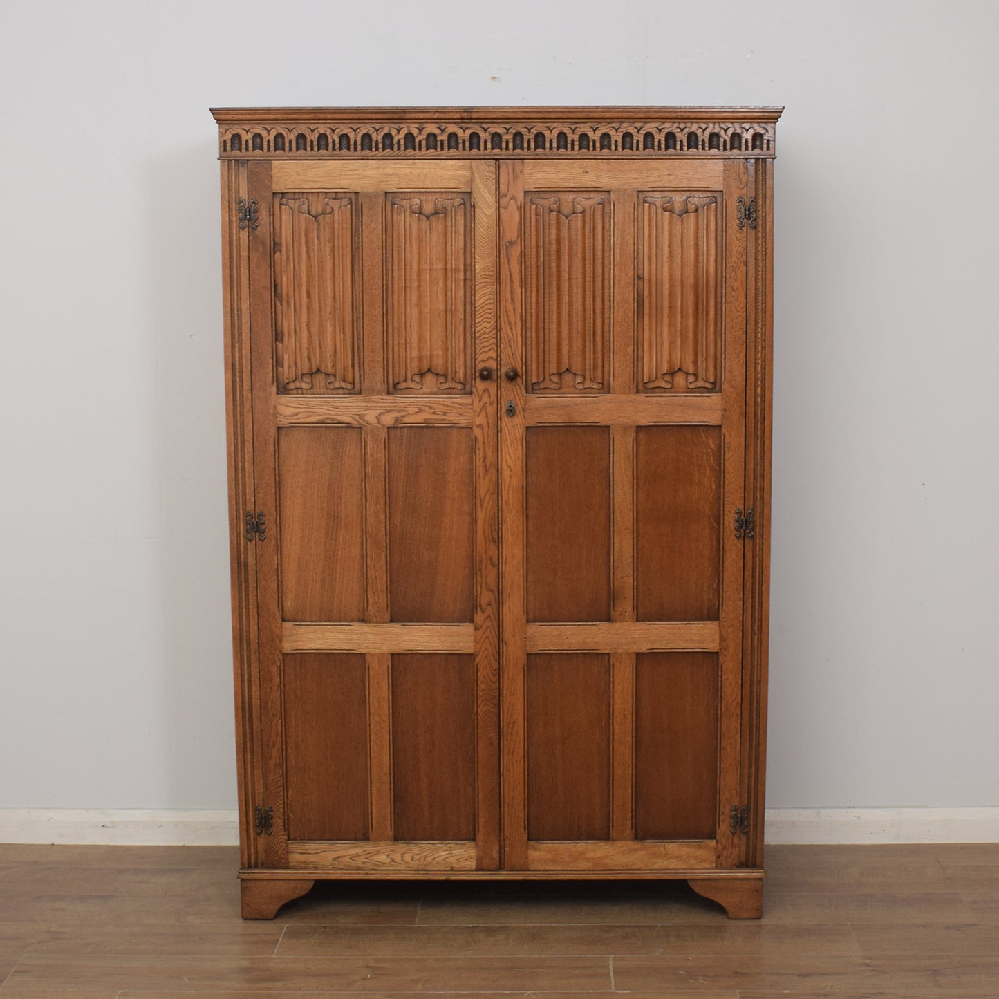 Restored Oak Double Wardrobe