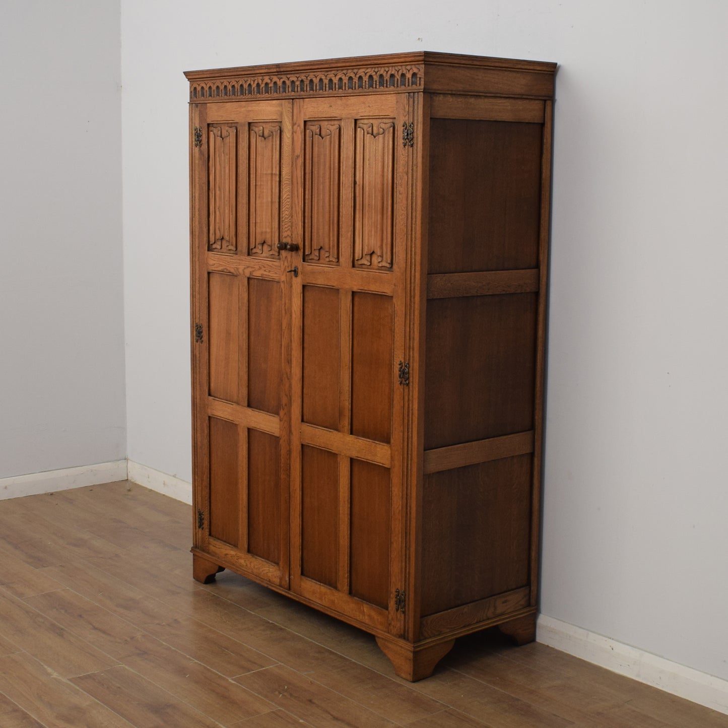 Restored Oak Double Wardrobe