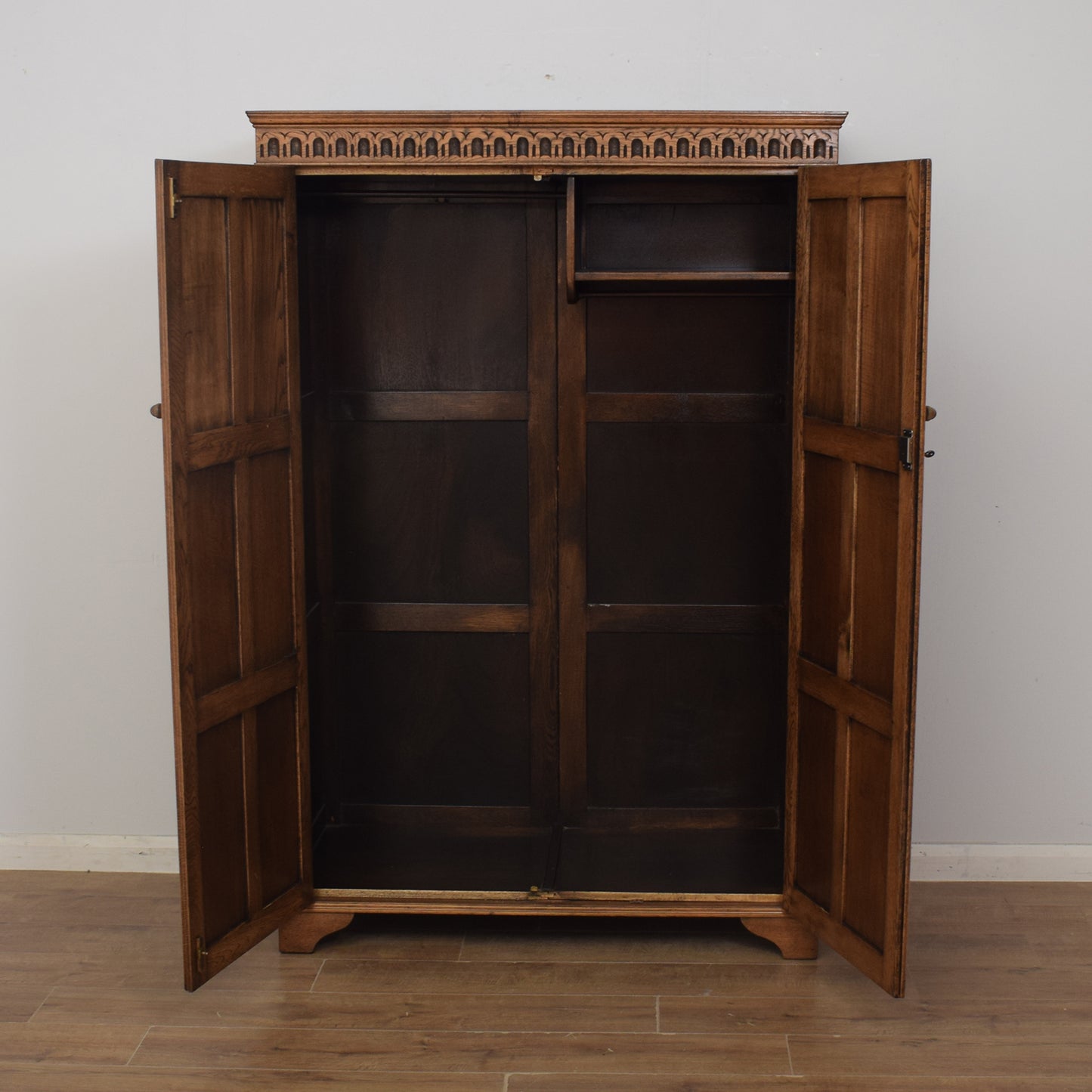 Restored Oak Double Wardrobe