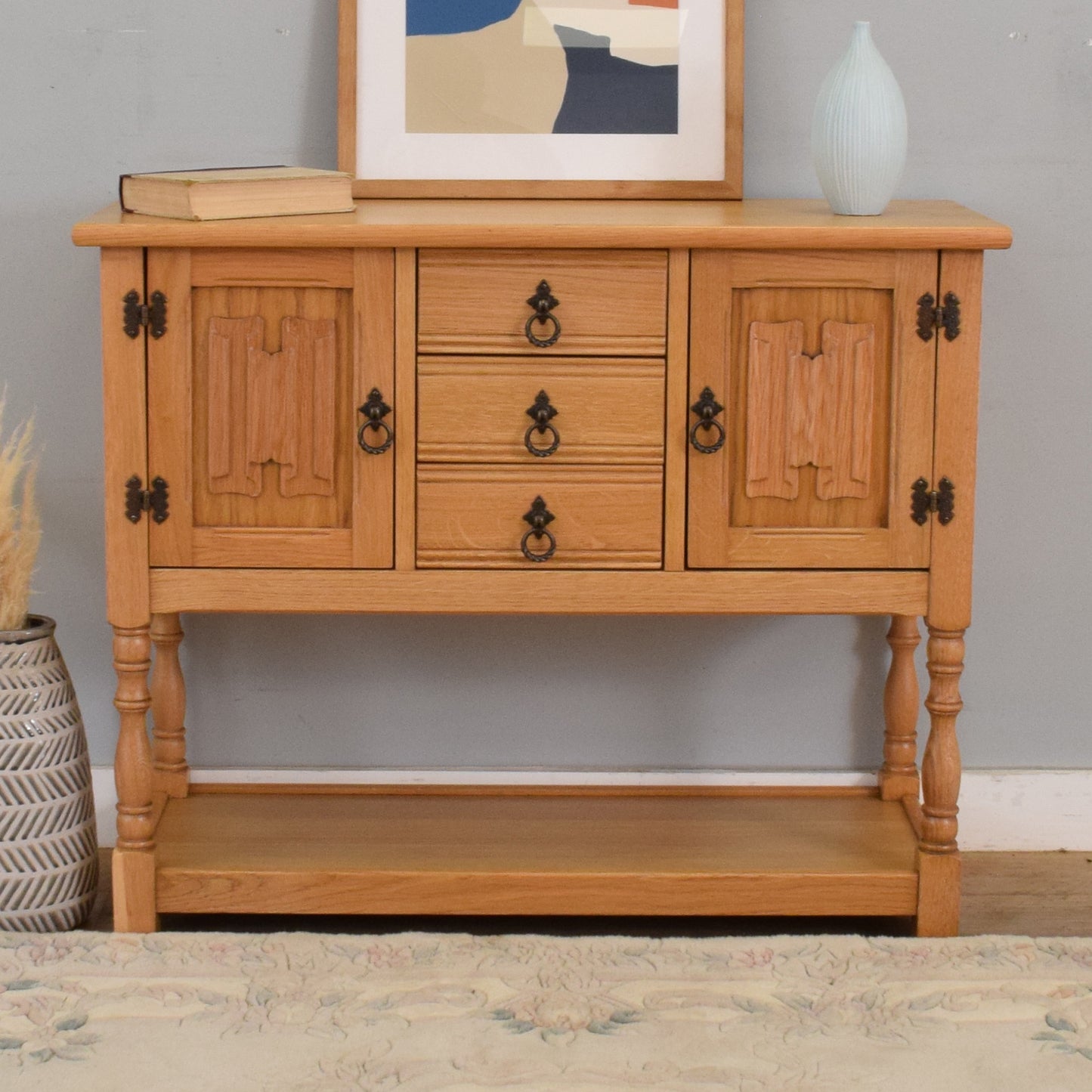 Small Blonde-Oak Sideboard