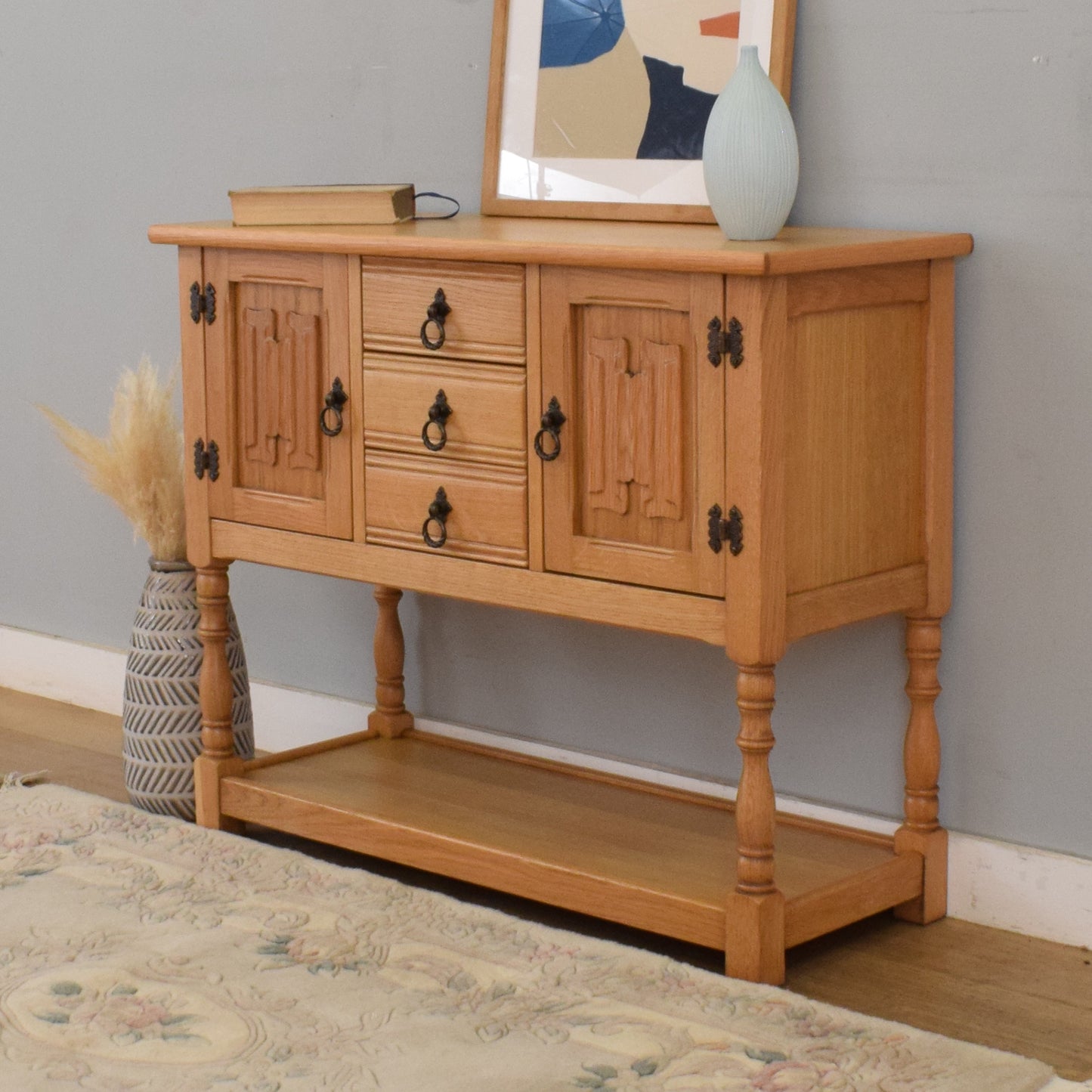Small Blonde-Oak Sideboard