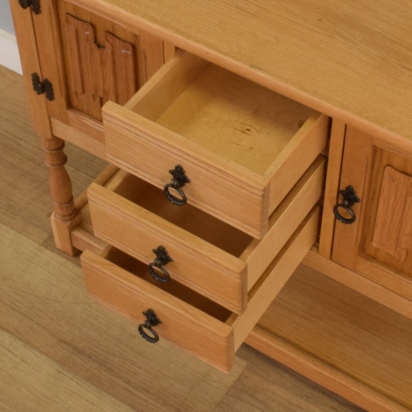 Small Blonde-Oak Sideboard