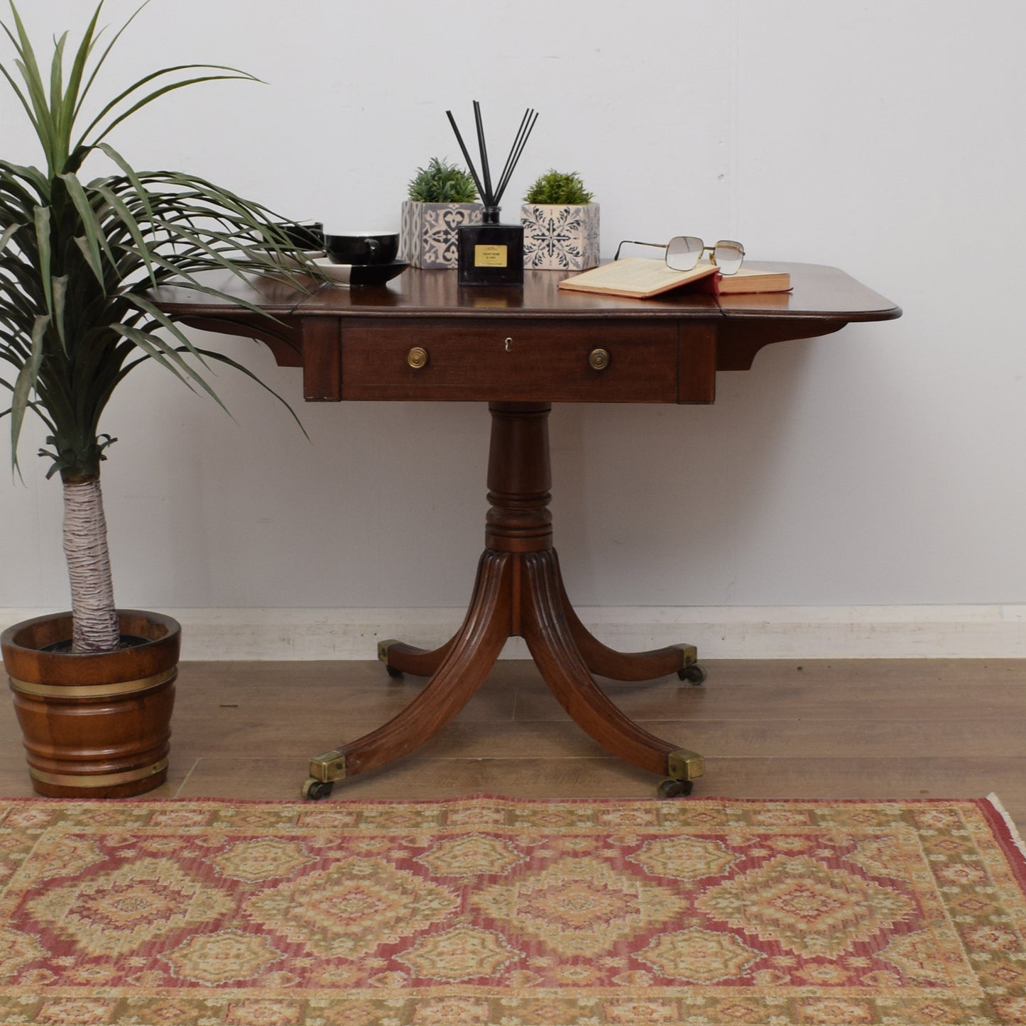 Restored Mahogany Drop-Leaf Table