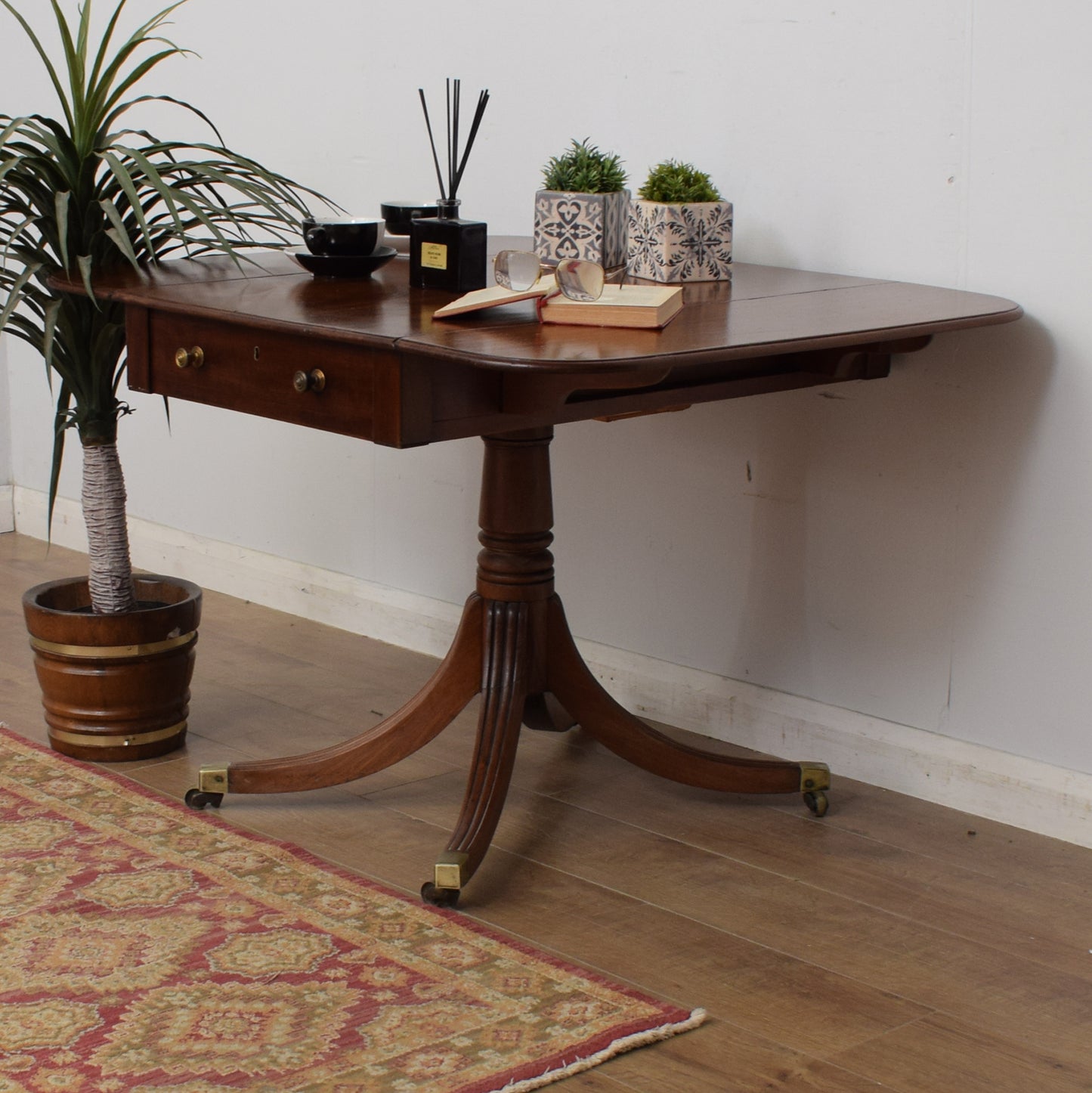 Restored Mahogany Drop-Leaf Table
