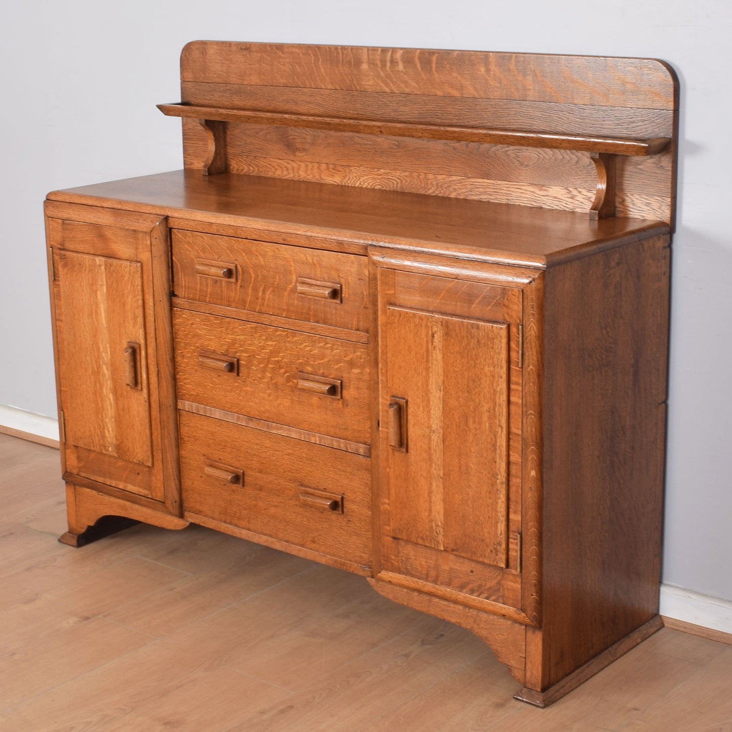 Oak Raised-Back Sideboard