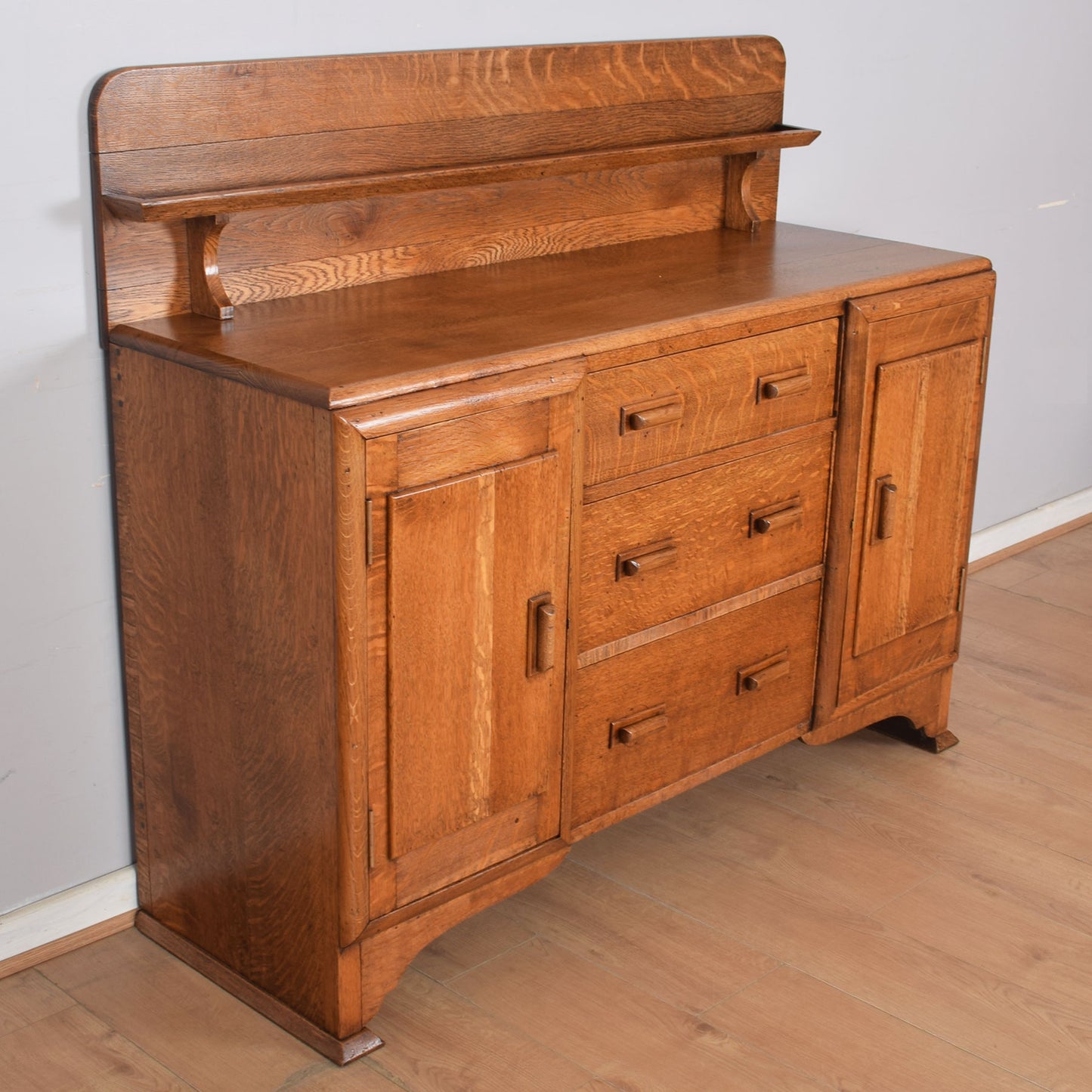 Oak Raised-Back Sideboard