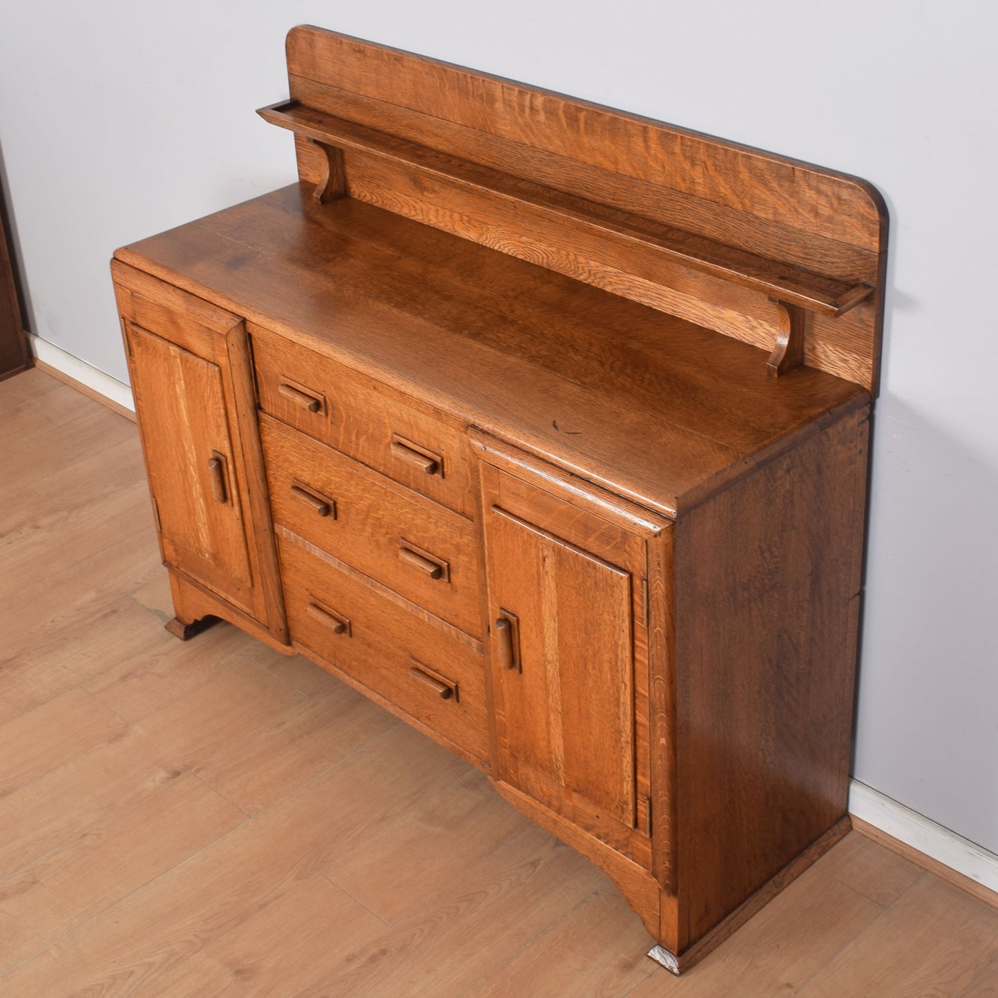 Oak Raised-Back Sideboard