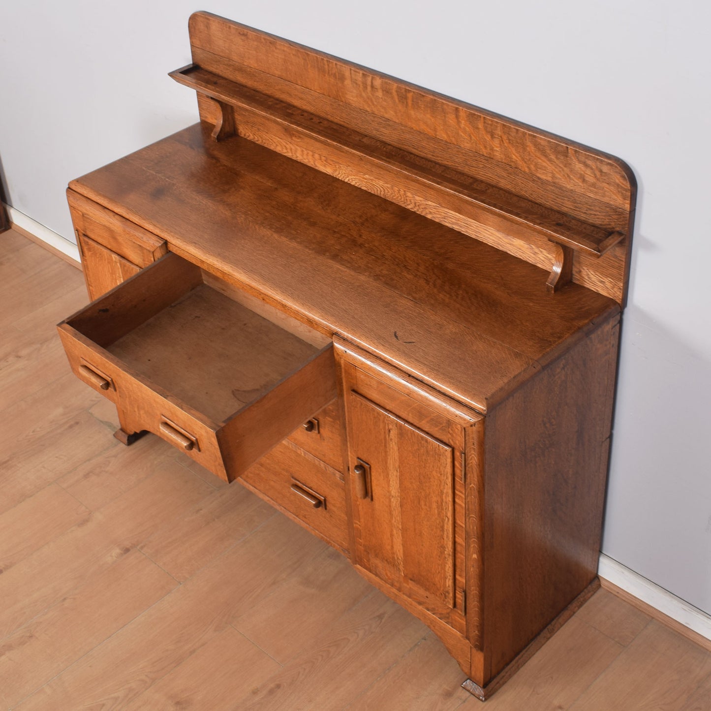 Oak Raised-Back Sideboard