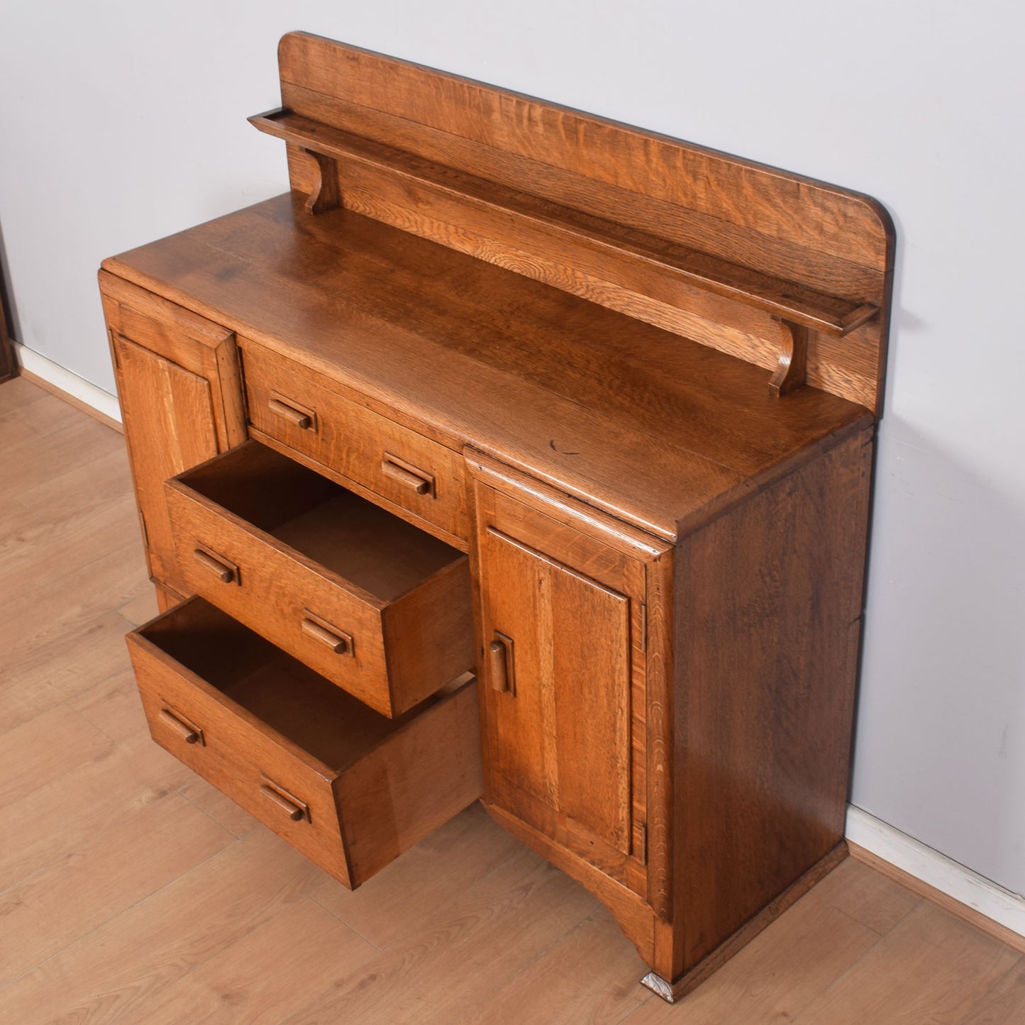Oak Raised-Back Sideboard