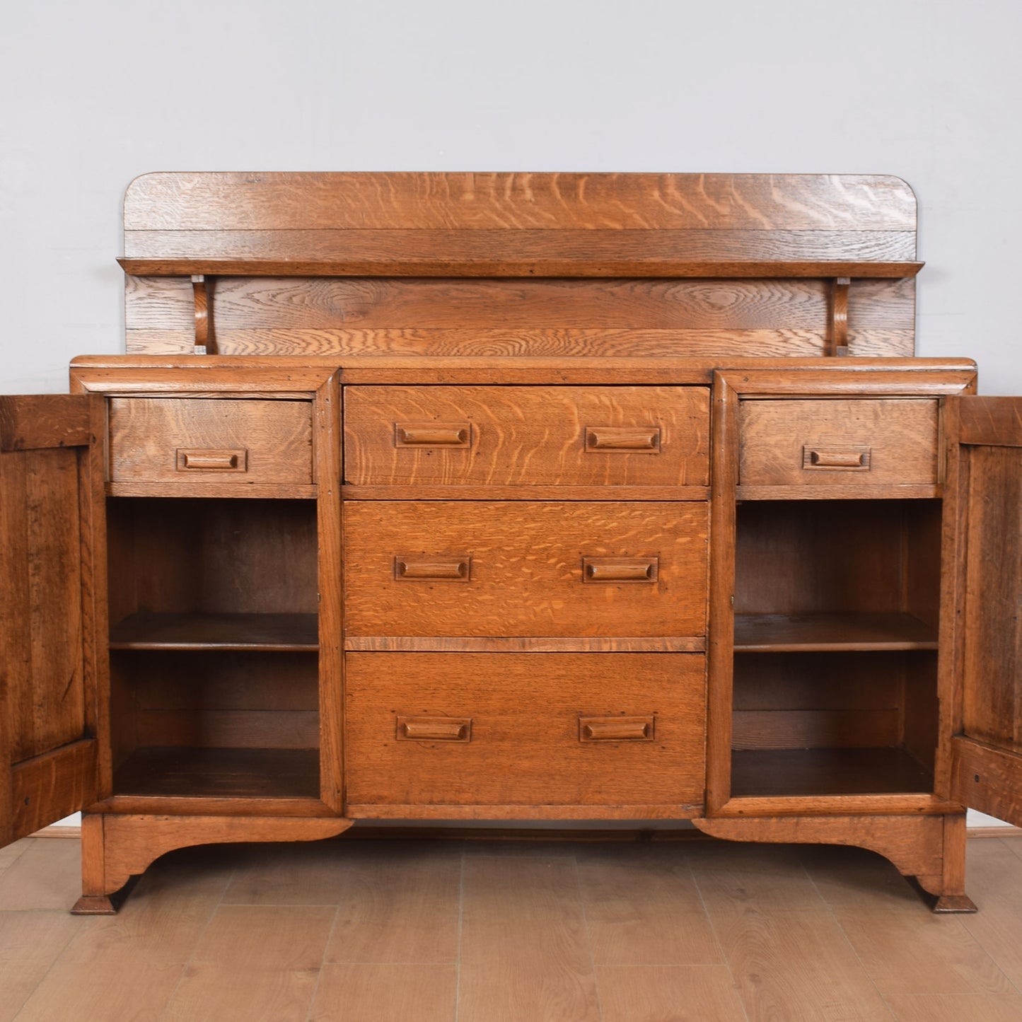 Oak Raised-Back Sideboard