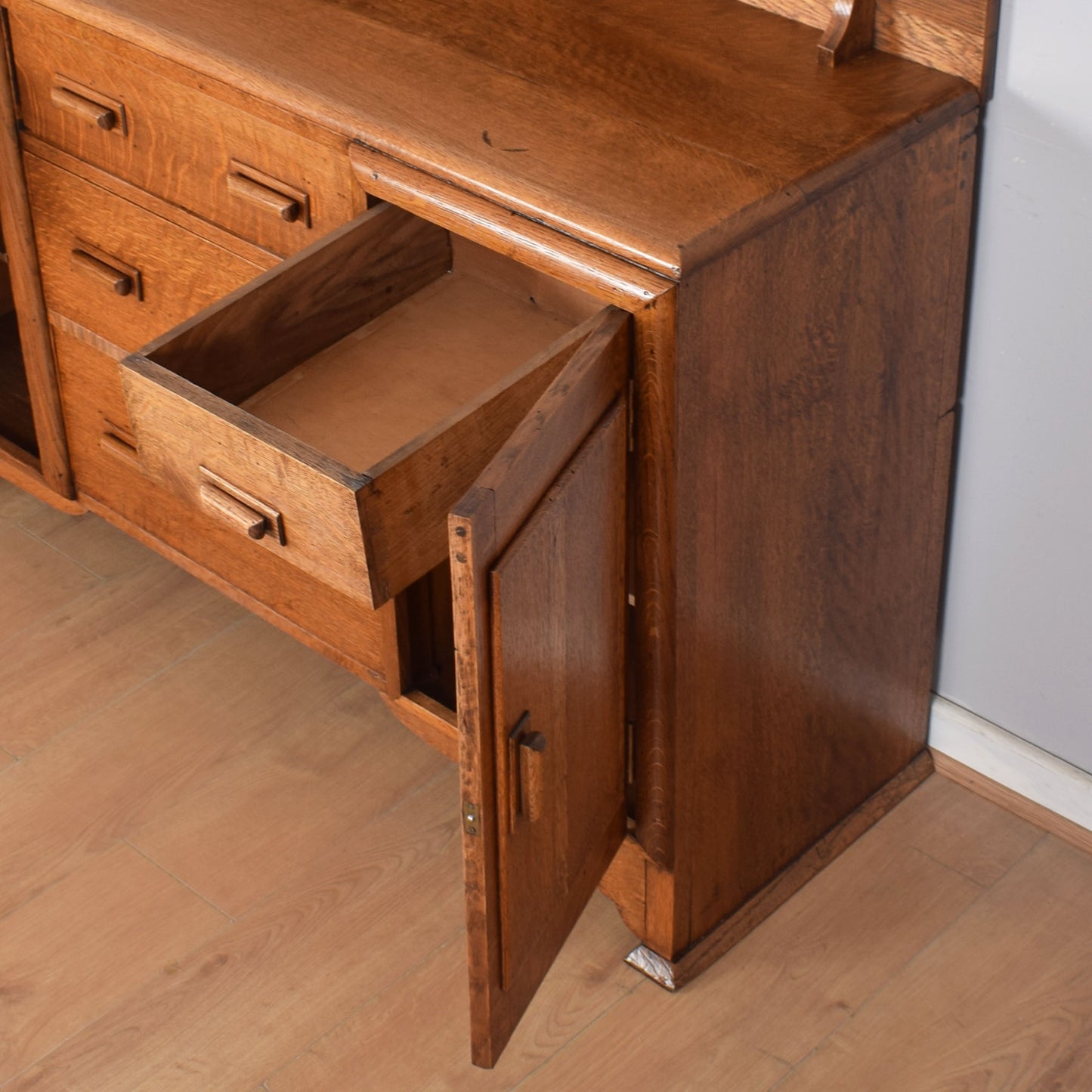 Oak Raised-Back Sideboard
