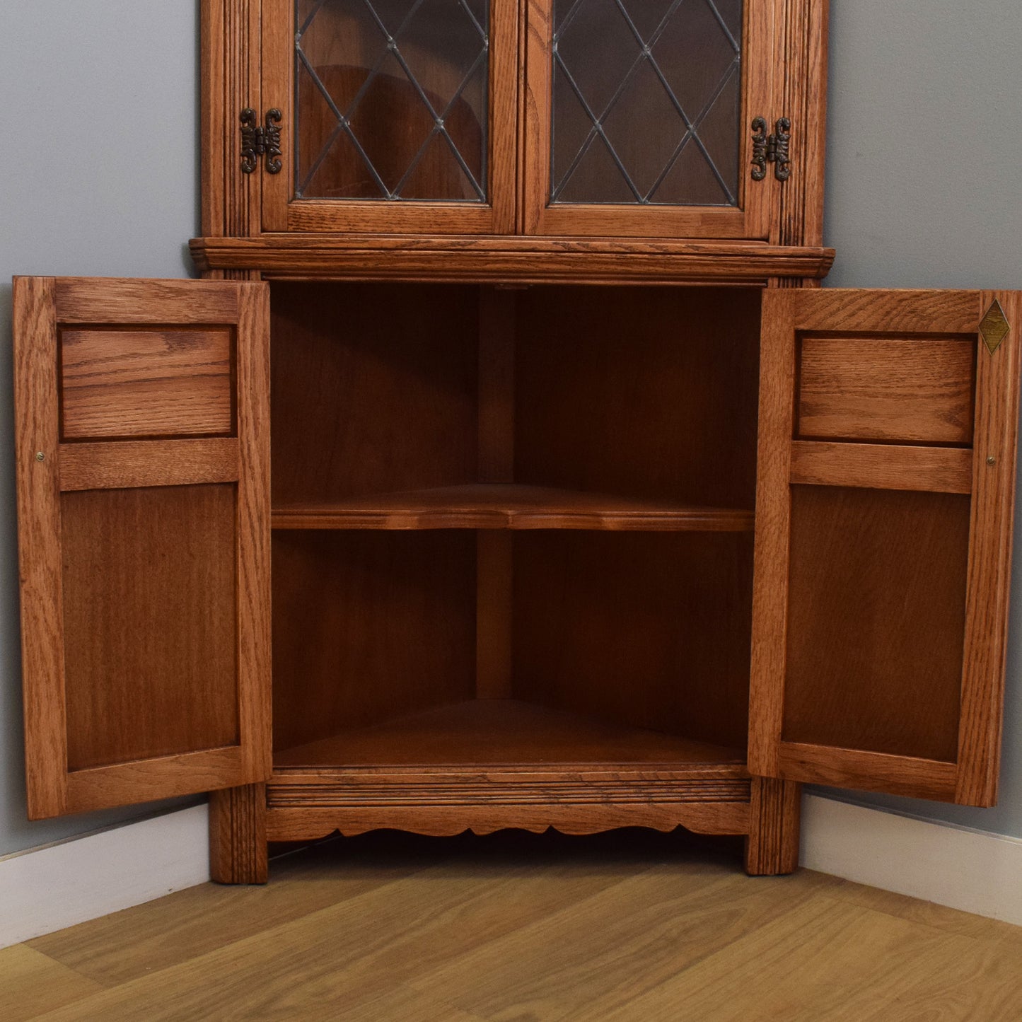 Refinished Oak Corner Unit