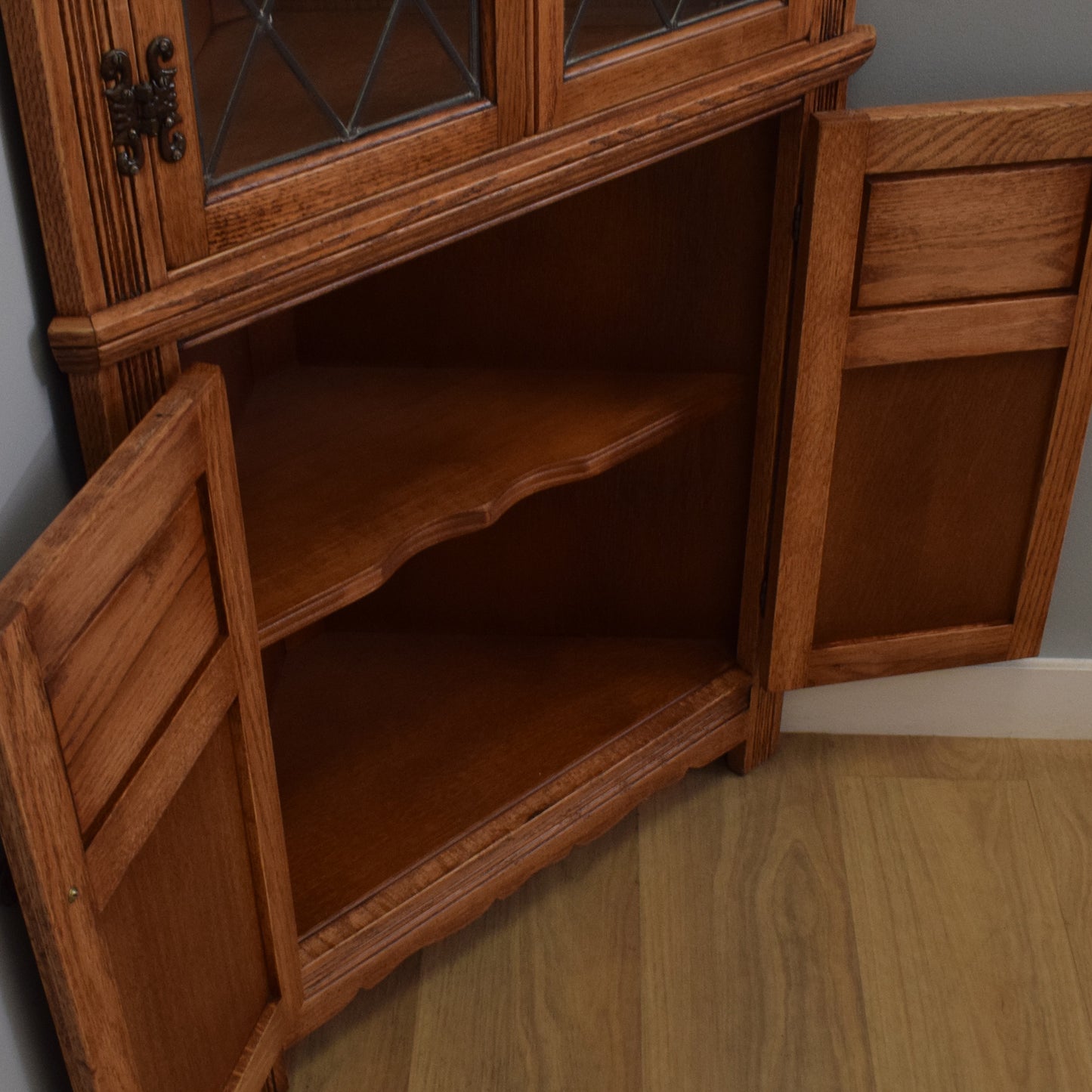 Refinished Oak Corner Unit
