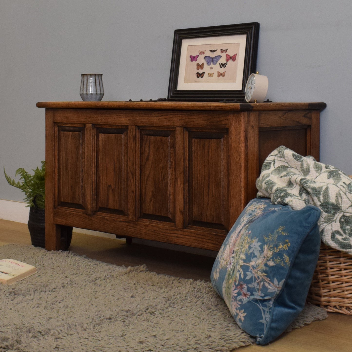 Refinished Oak Blanket Box