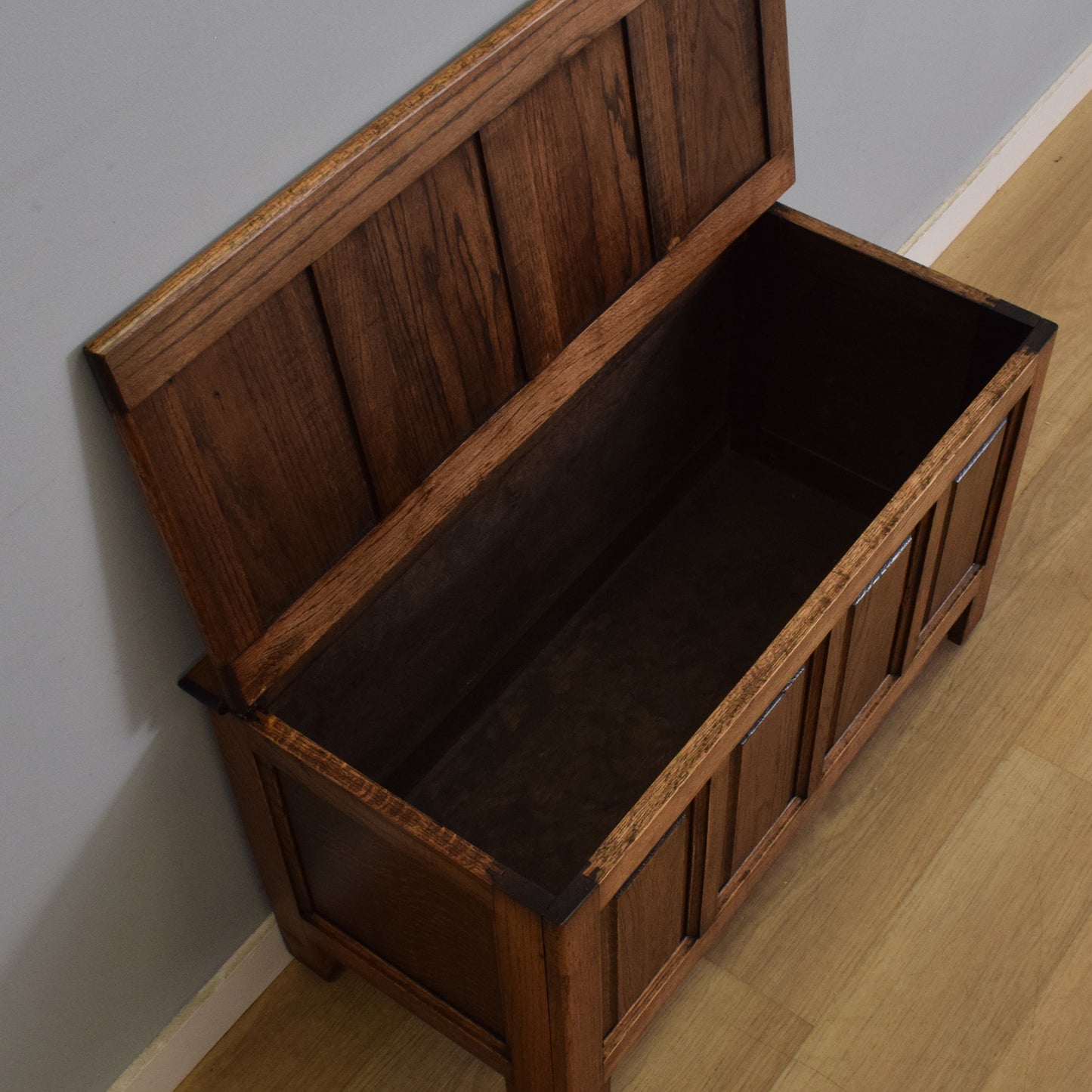 Refinished Oak Blanket Box
