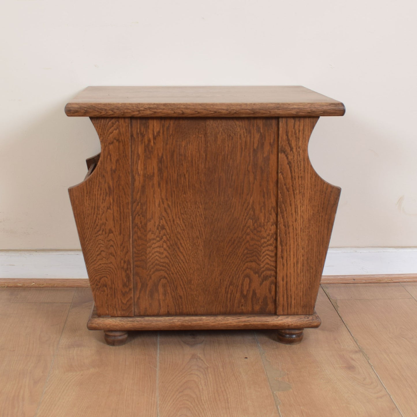 Oak Side Table With Magazine Rack.