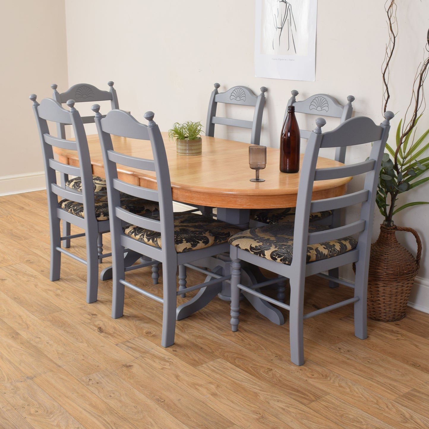 Painted Table And Six Chairs Chairs