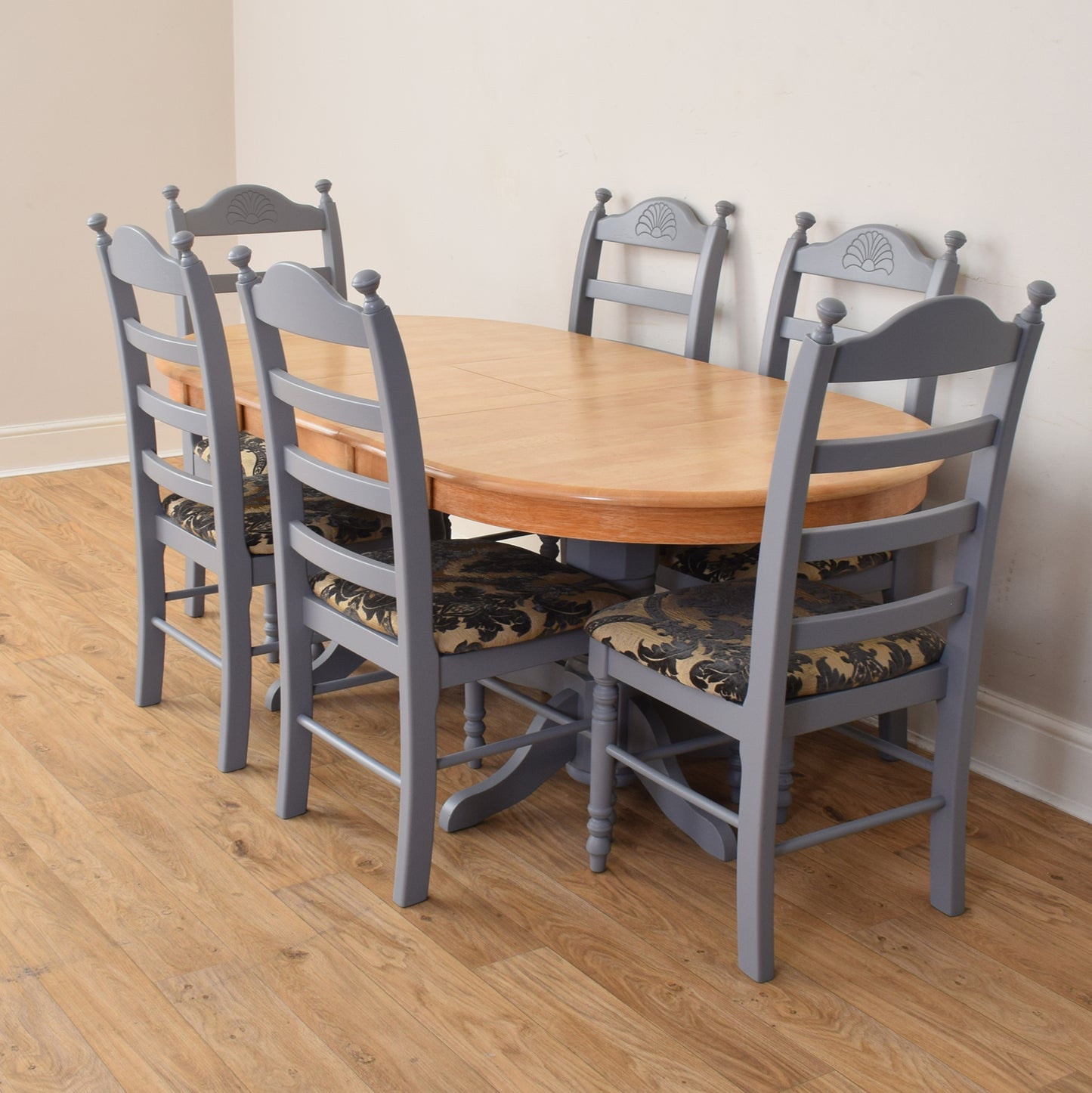 Painted Table And Six Chairs Chairs