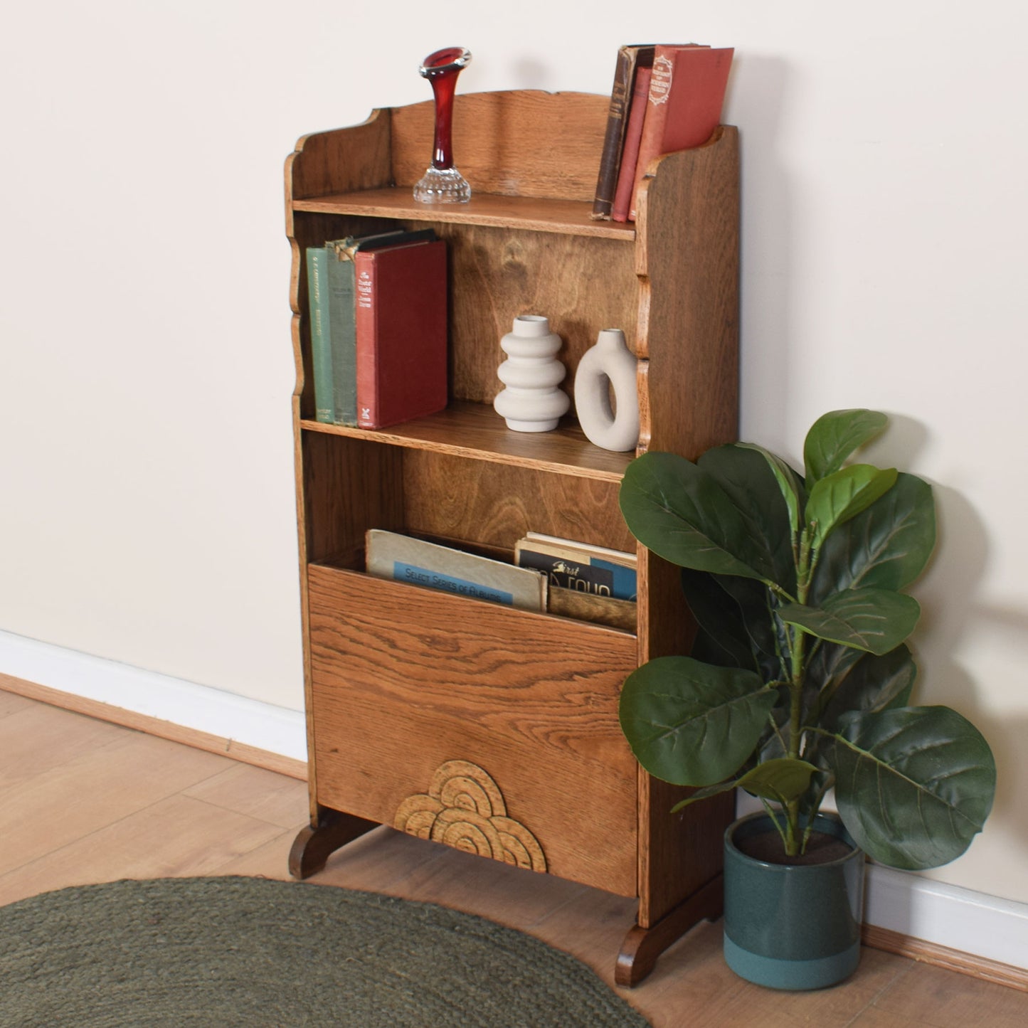 Restored Bookcase with Magazine Rack