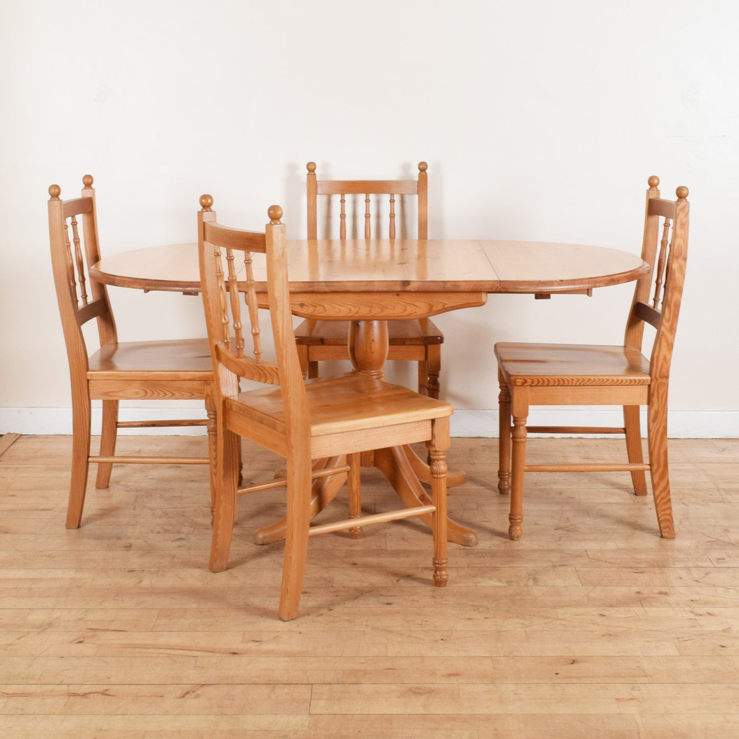 Rustic Pine Table and Four Chairs