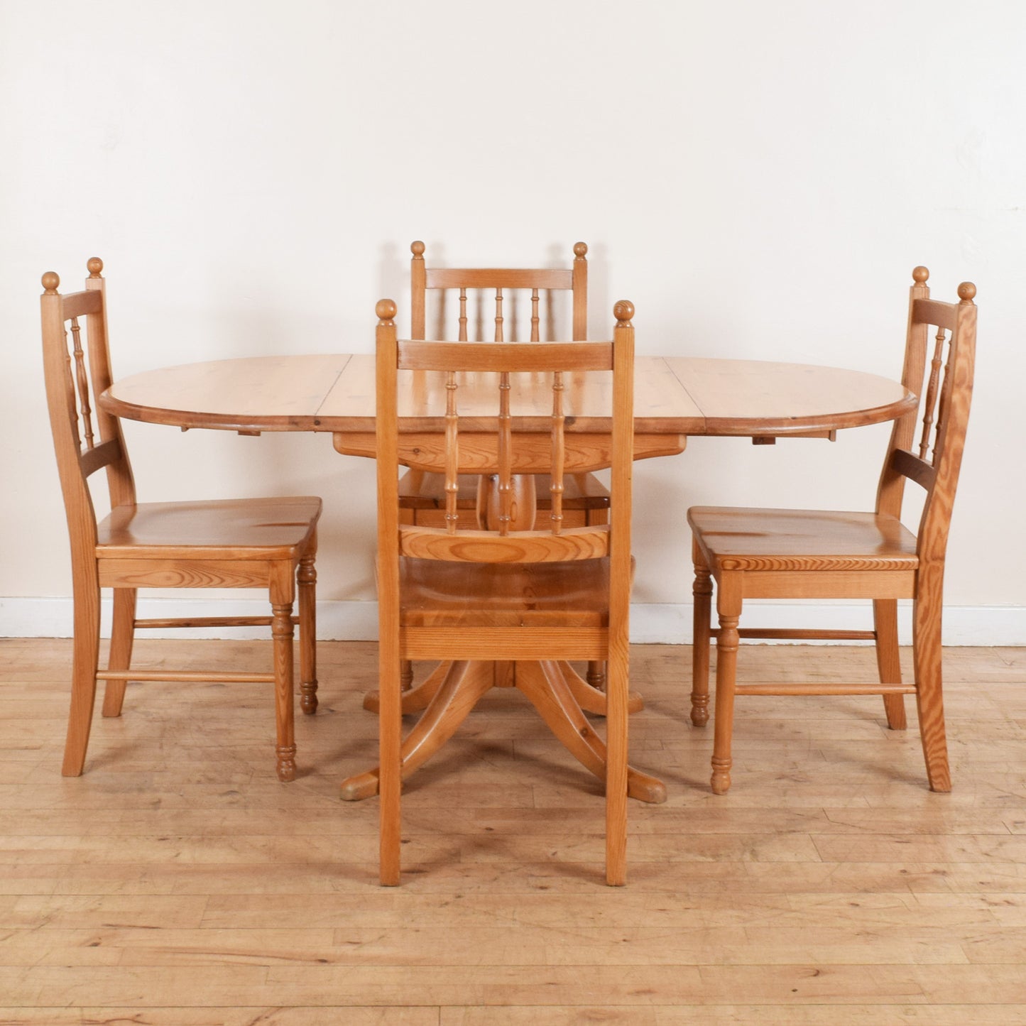 Rustic Pine Table and Four Chairs