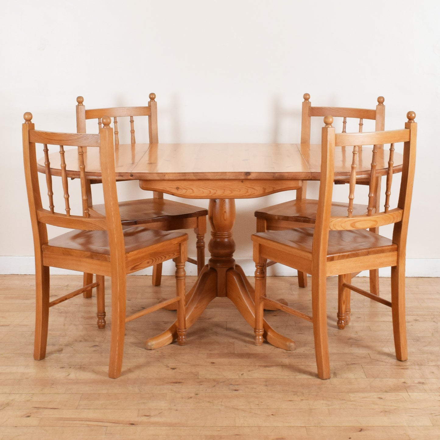 Rustic Pine Table and Four Chairs
