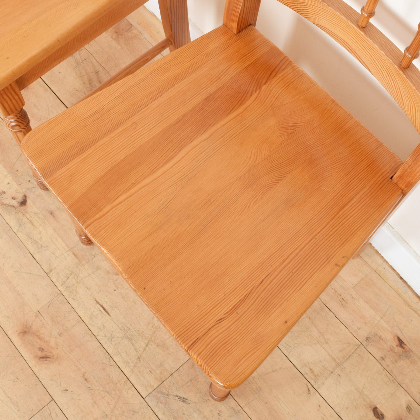 Rustic Pine Table and Four Chairs