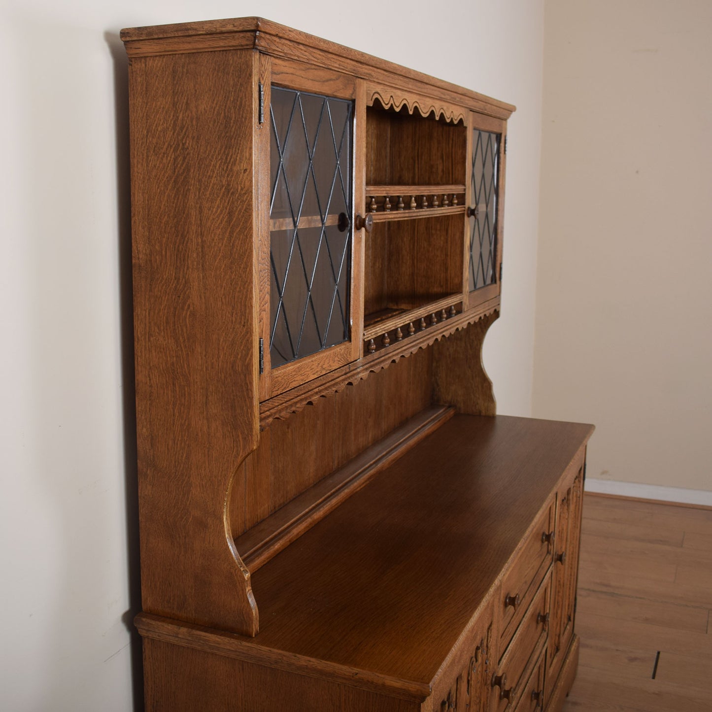Large Oak Windowed Dresser