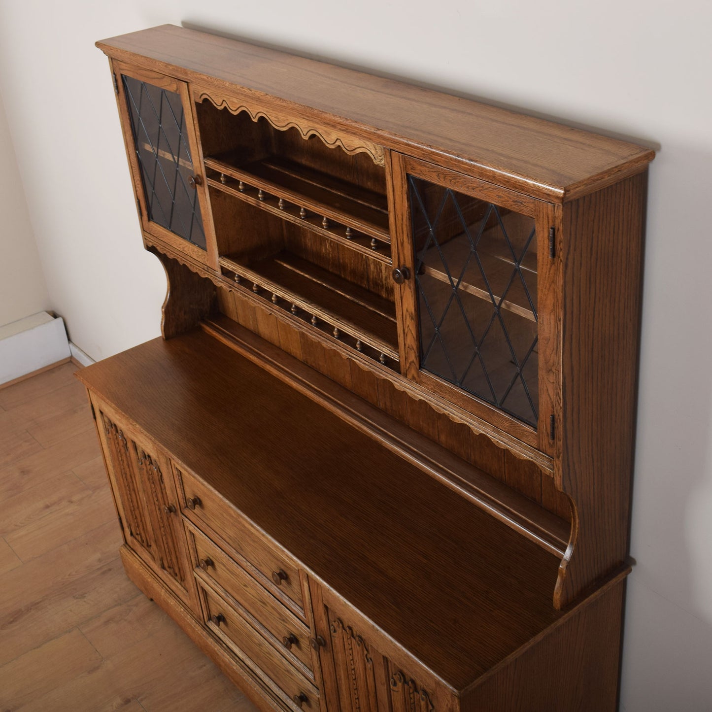 Large Oak Windowed Dresser