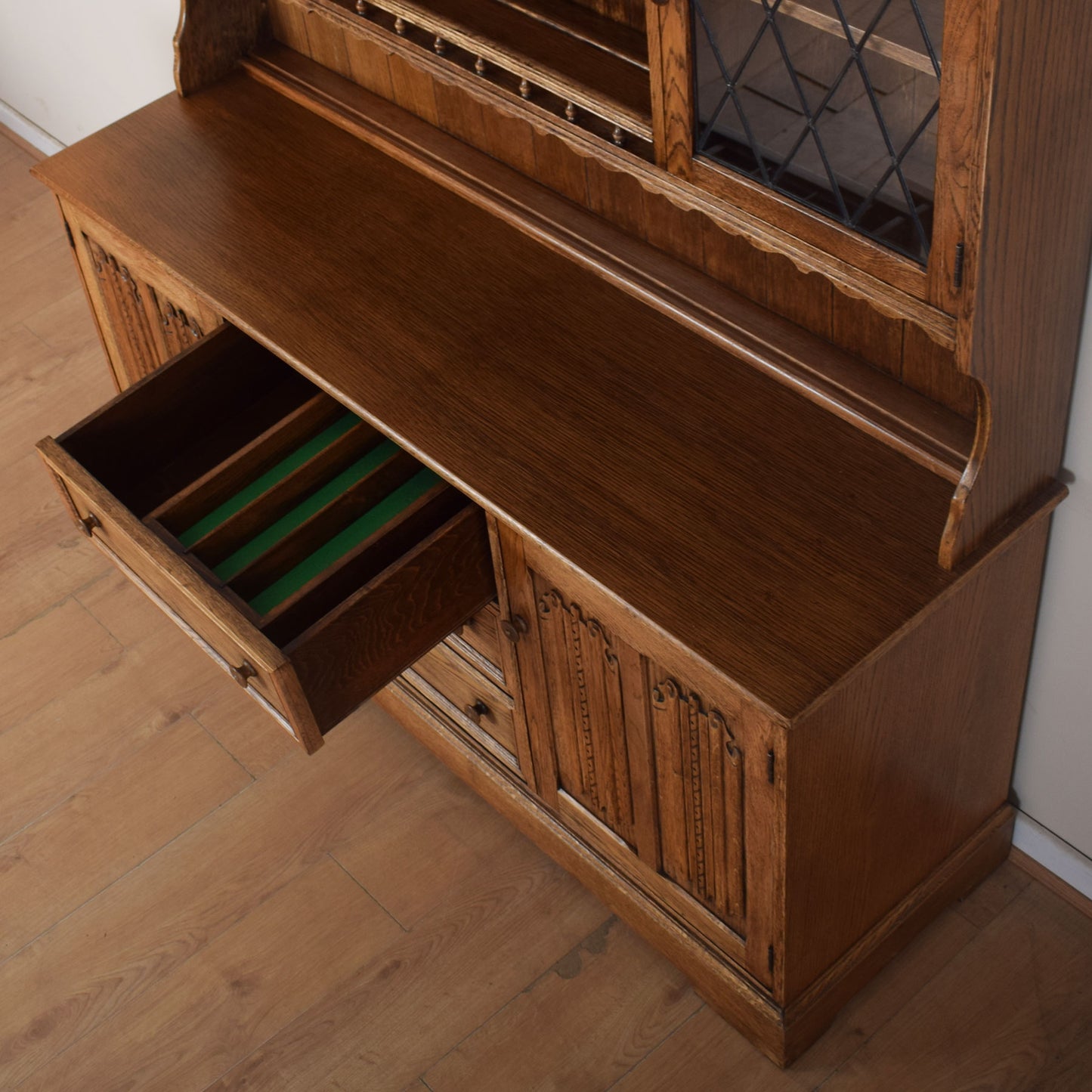 Large Oak Windowed Dresser