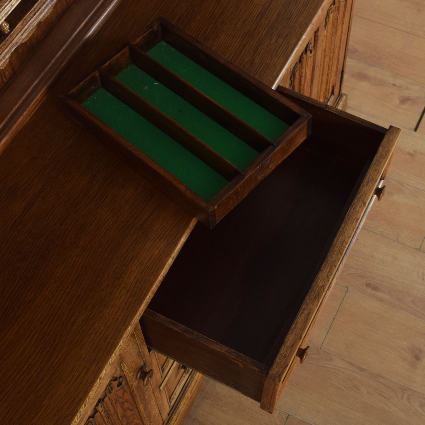 Large Oak Windowed Dresser