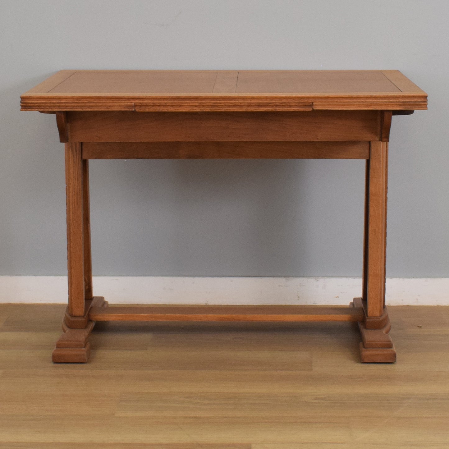 Restored Oak Draw-Leaf Dining Table and Four Chairs