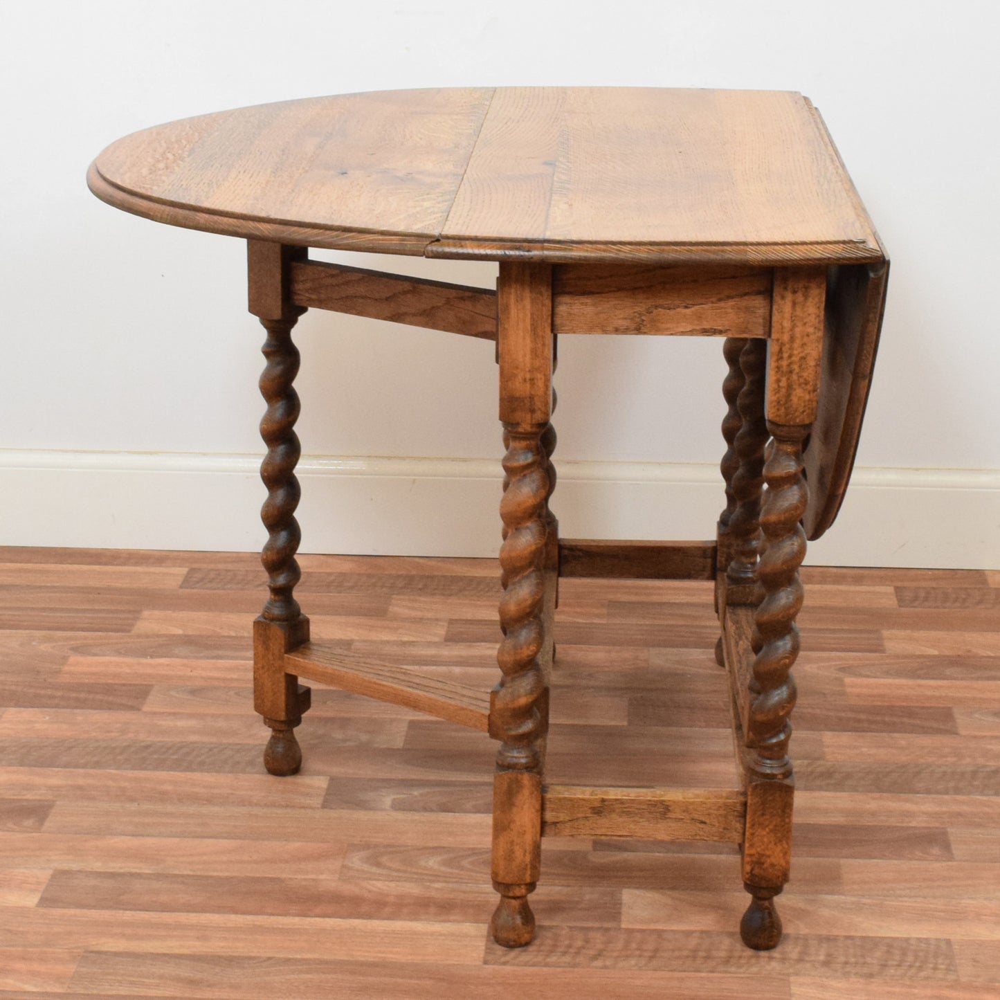 Barley Twist Drop Leaf Table and Two Chairs