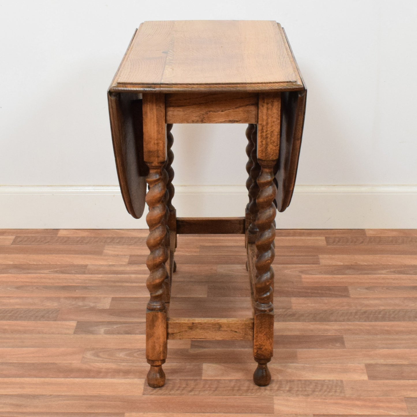 Barley Twist Drop Leaf Table and Two Chairs