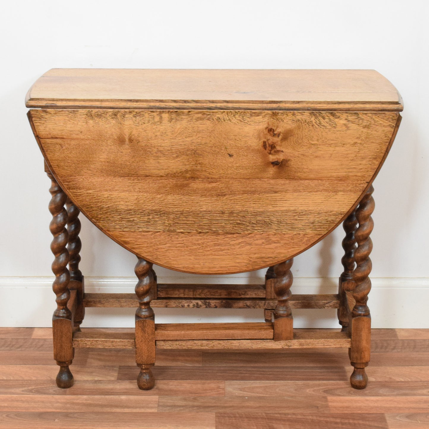 Barley Twist Drop Leaf Table and Two Chairs
