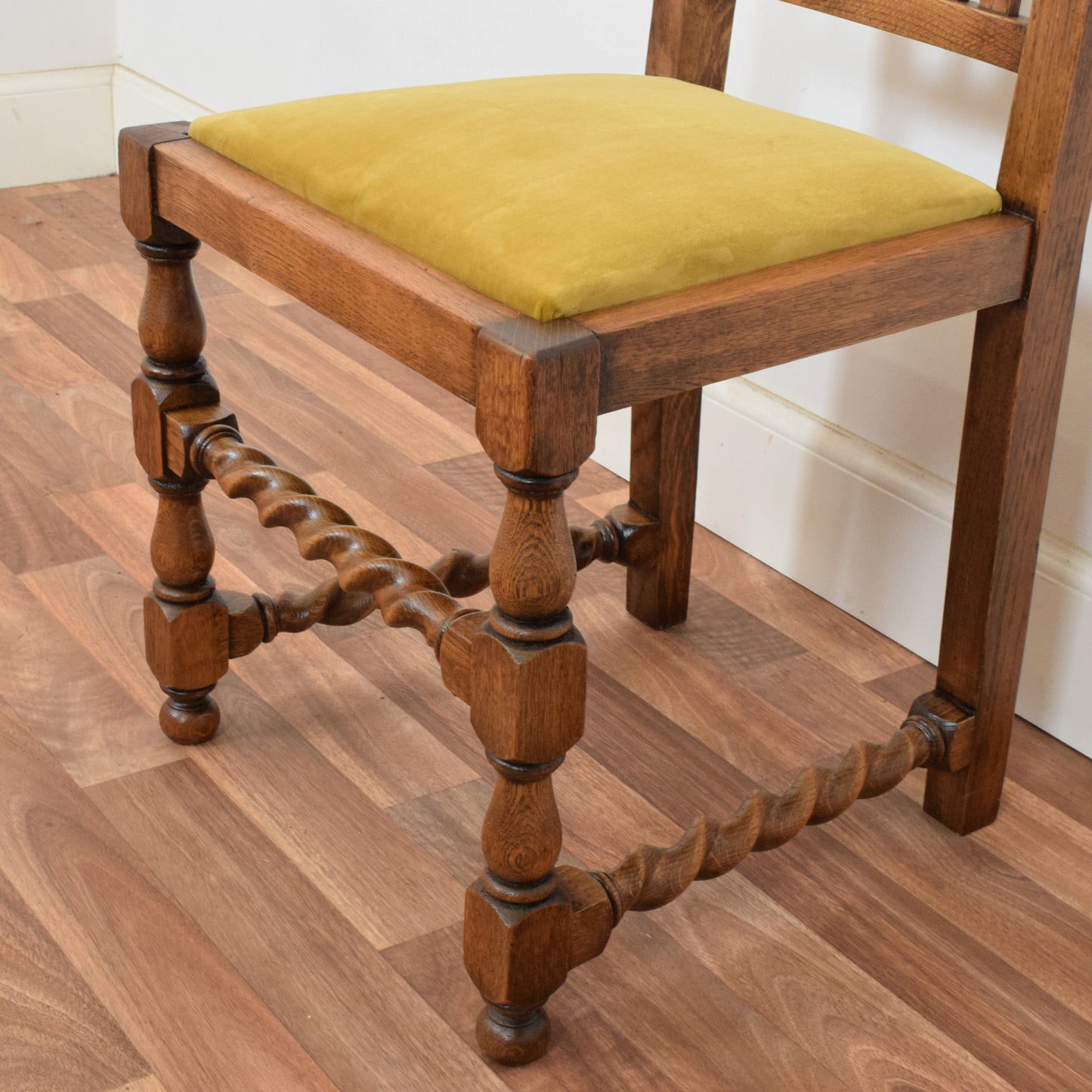 Barley Twist Drop Leaf Table and Two Chairs