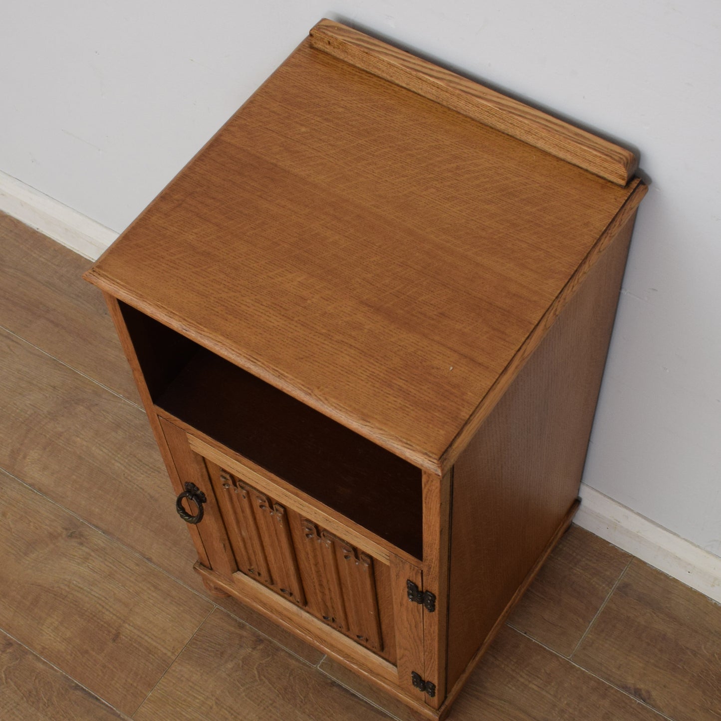 Oak Linenfold Bedside