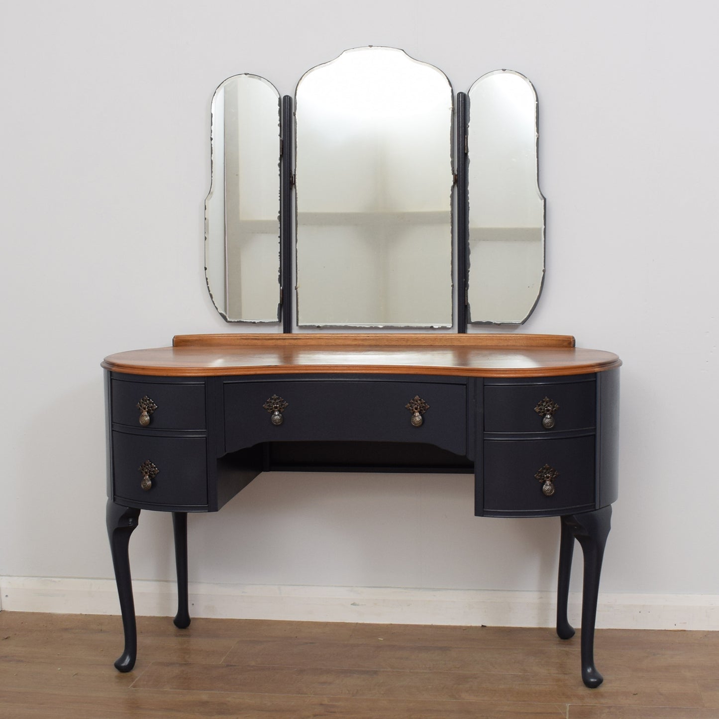 Painted Walnut Veneer Dressing Table