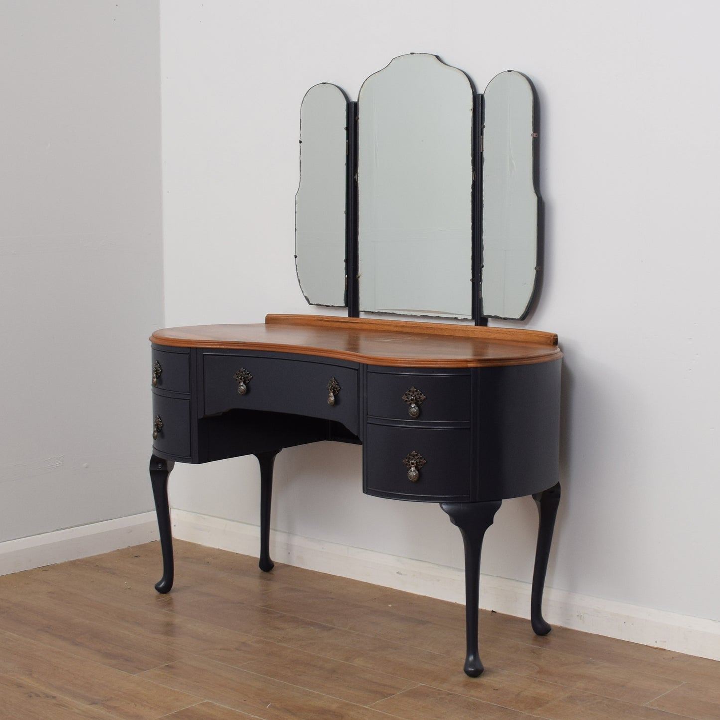 Painted Walnut Veneer Dressing Table