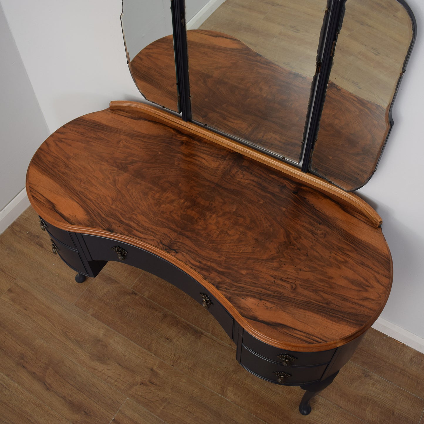 Painted Walnut Veneer Dressing Table