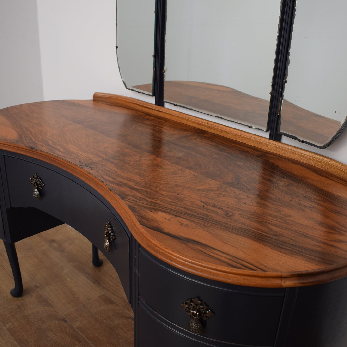 Painted Walnut Veneer Dressing Table