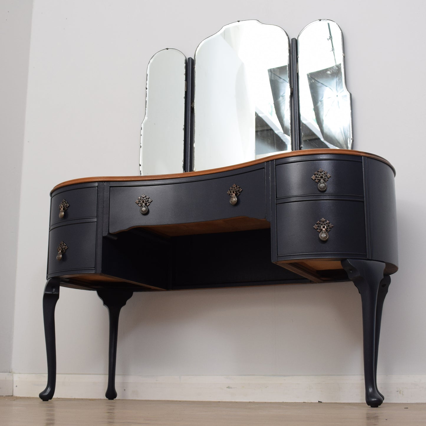 Painted Walnut Veneer Dressing Table