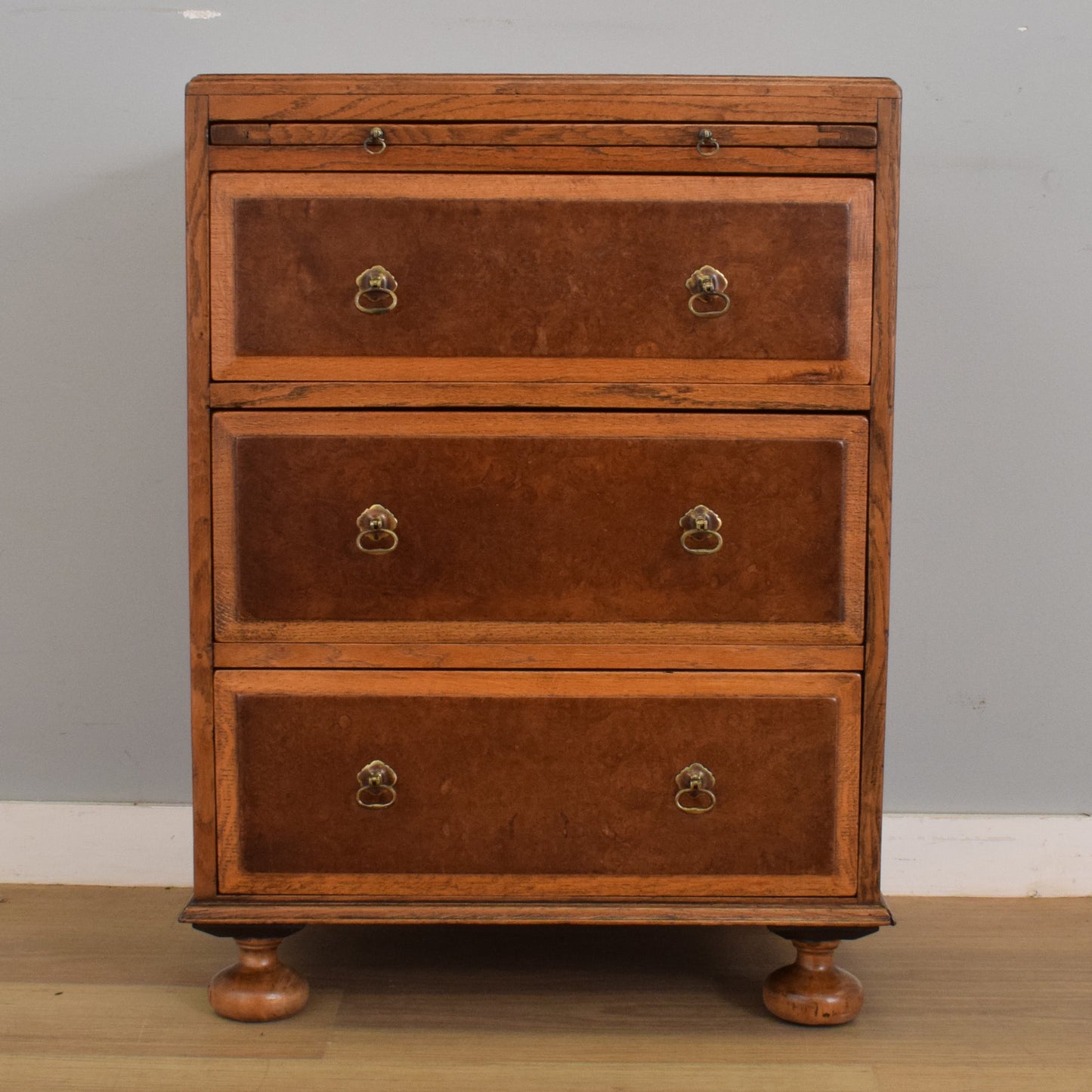 Oak and Walnut Chest of Drawers