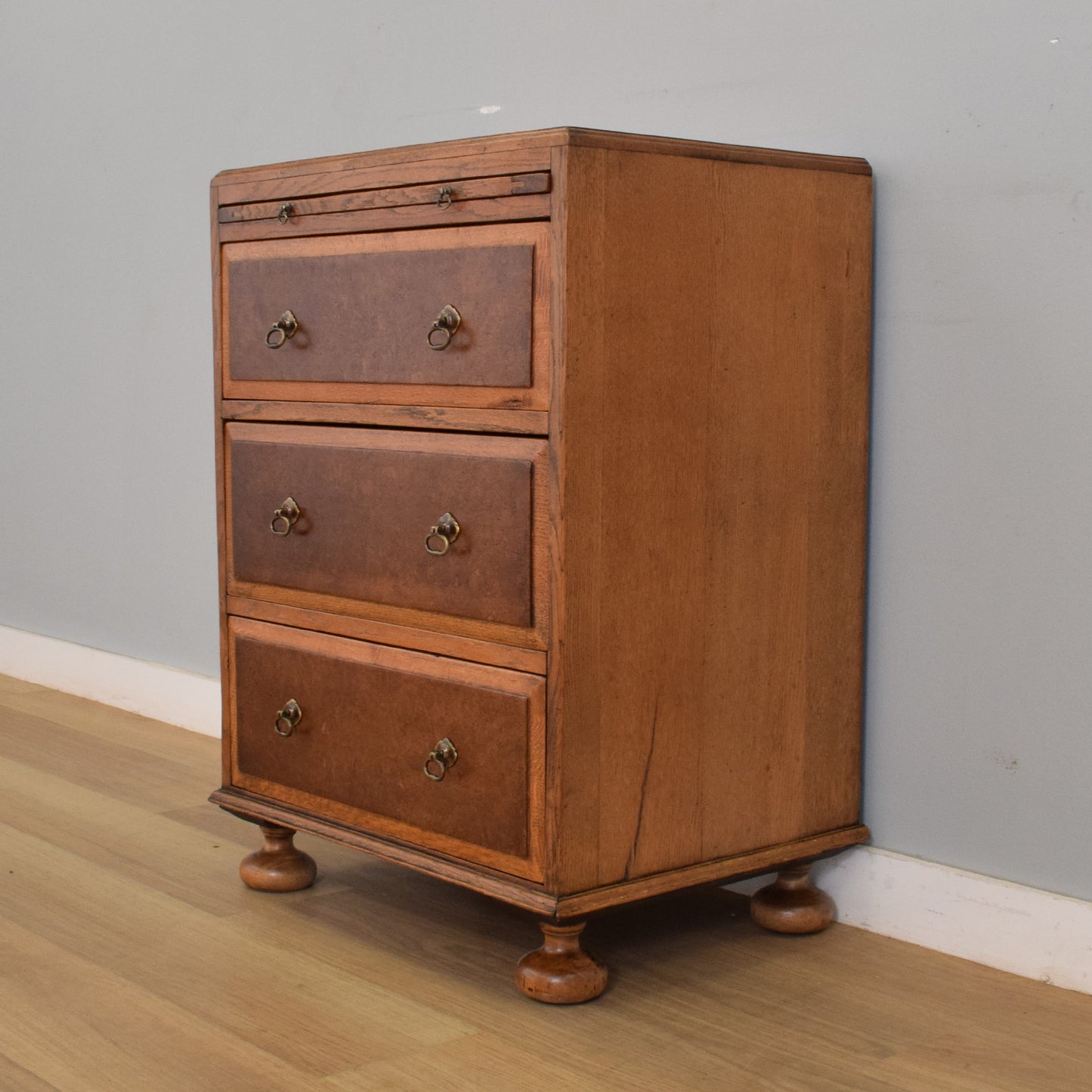 Oak and Walnut Chest of Drawers