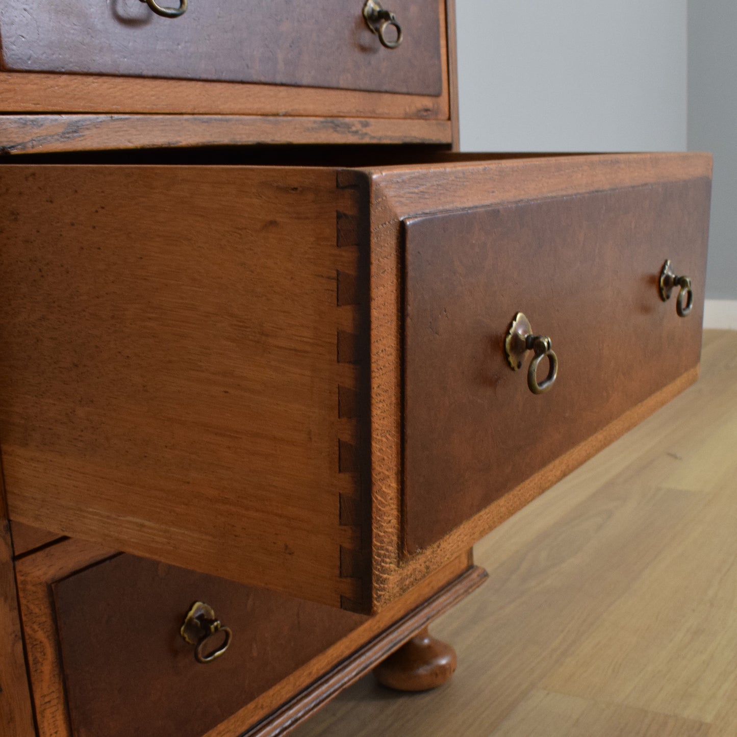 Oak and Walnut Chest of Drawers