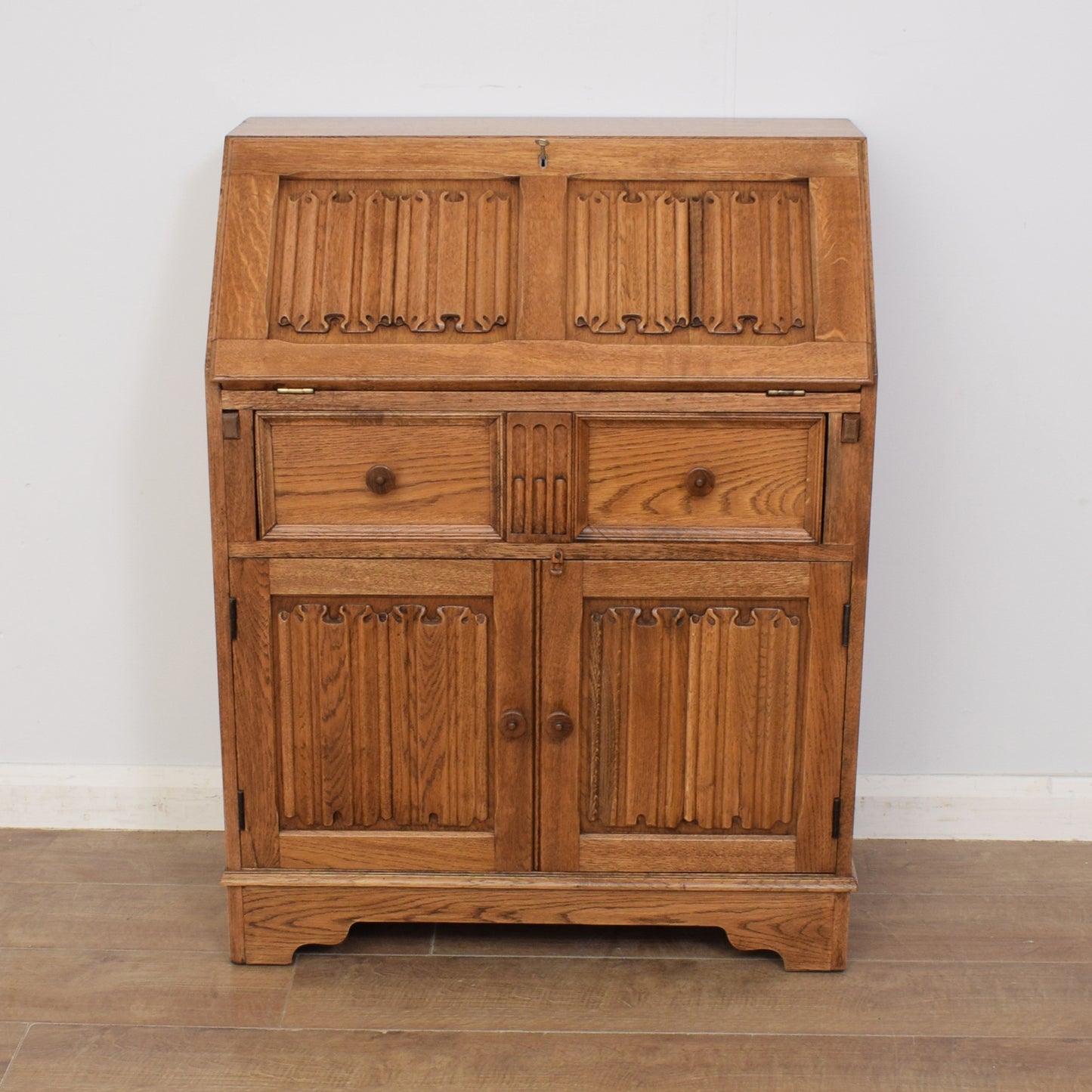 Restored Oak Linenfold Bureau